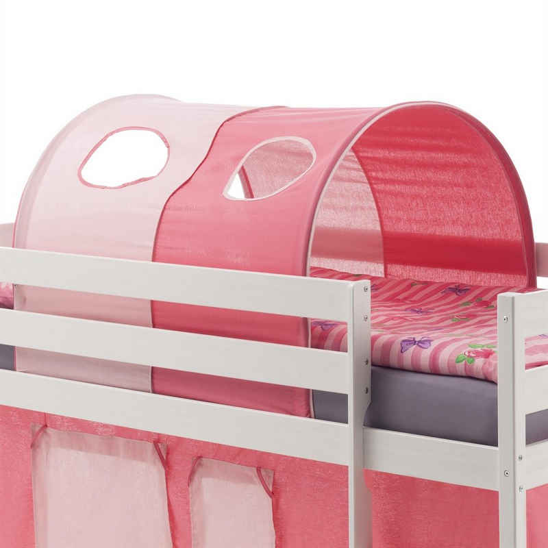 Vorhang MAX, IDIMEX, Tunnel für Hochbett Rutschbett Spielbett Kinderbett in pink/rosa