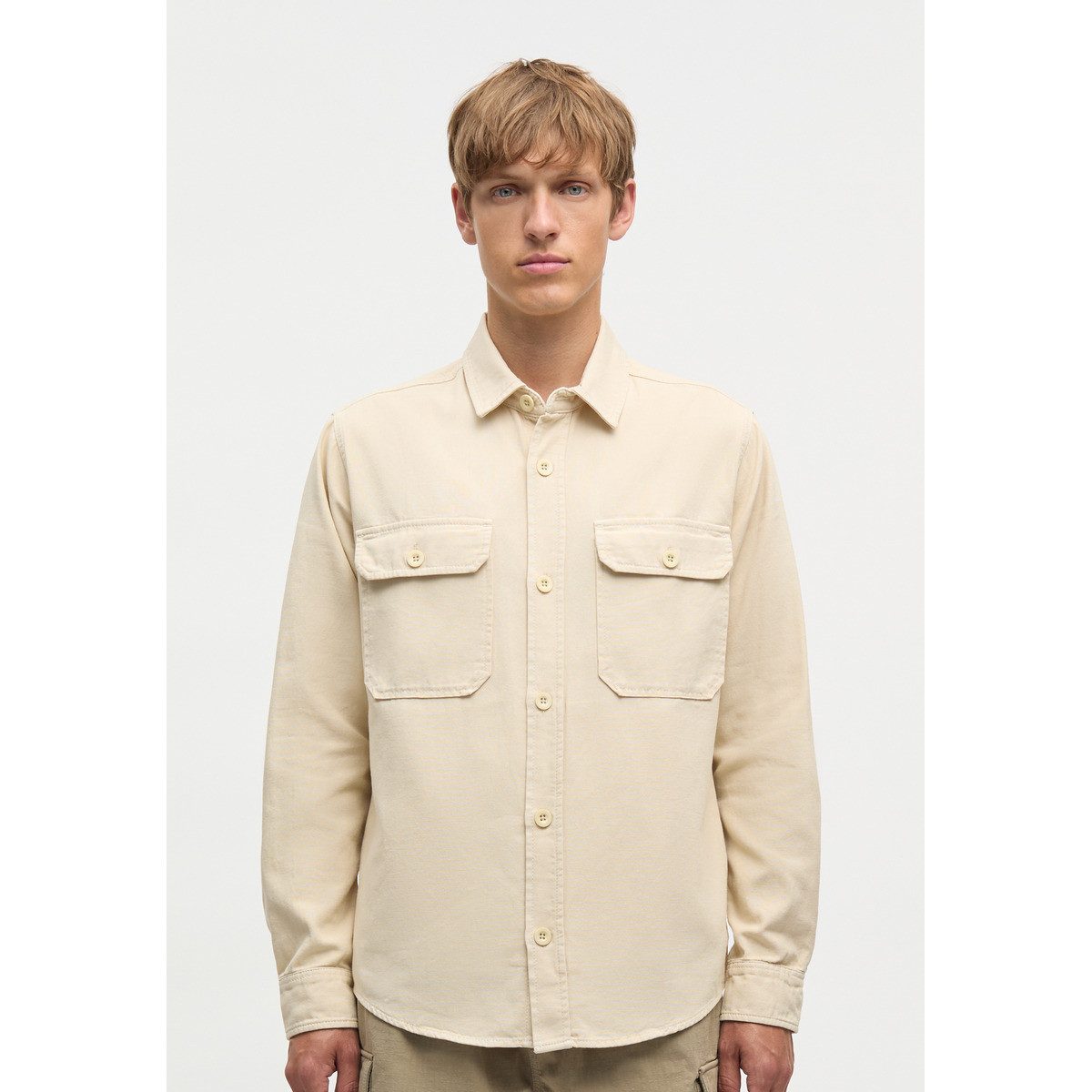 MADS NORGAARD COPENHAGEN Langarmhemd Dyed Canvas Skyler Herren Klamotte, Dress, Business, Freizeithemd, Anzug
