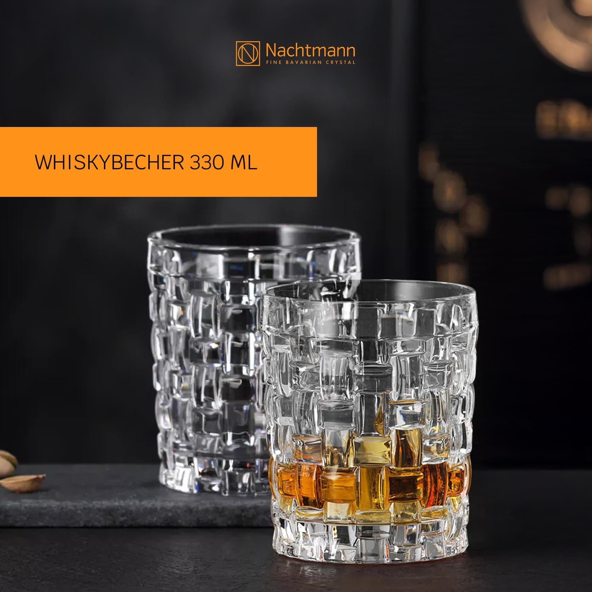Nachtmann Whiskyglas Bossa Nova Whiskygläser 330 ml 4er Set, 4-tlg., Glas