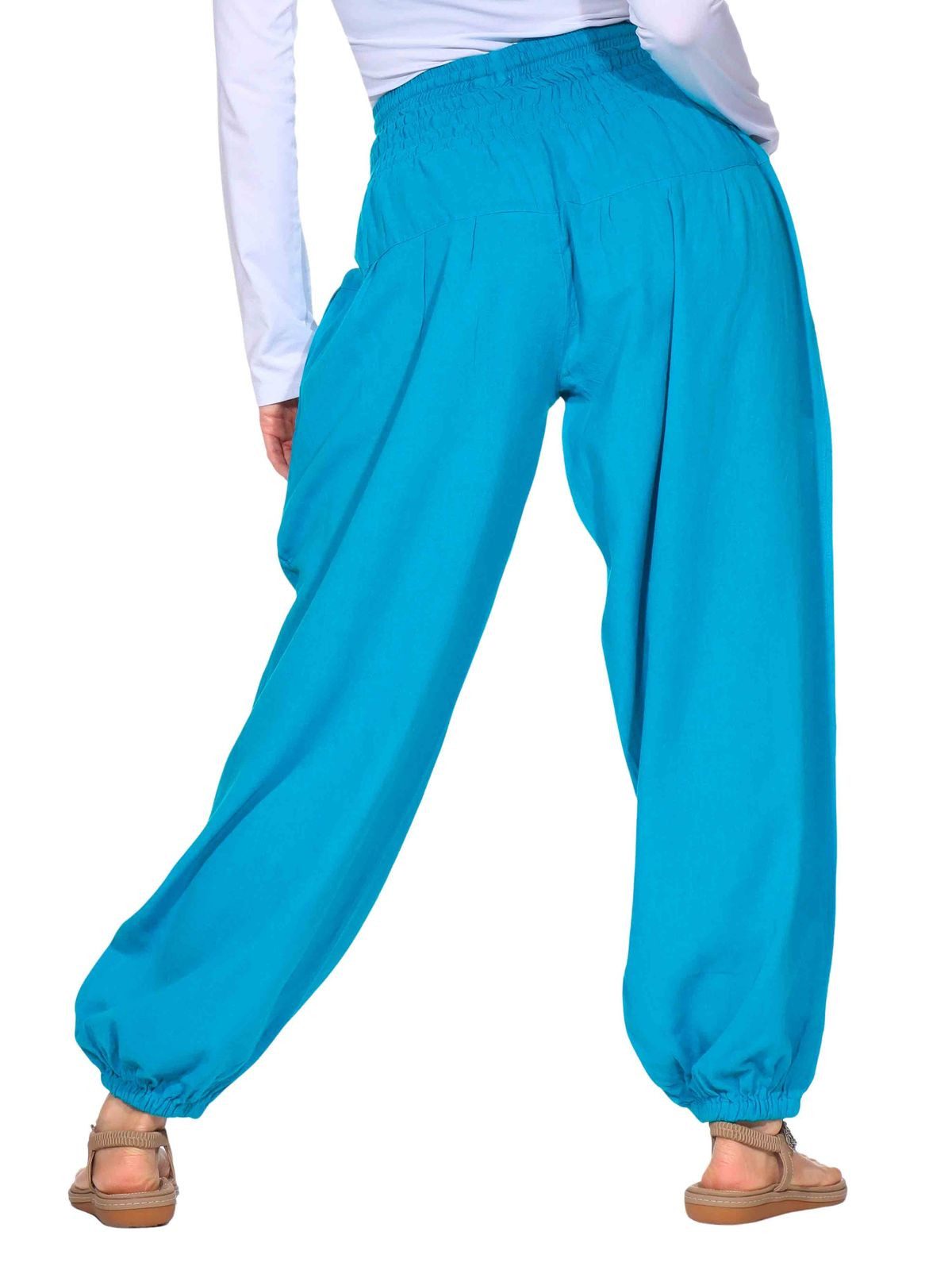 KUNST UND MAGIE Haremshose Kunst&Magie Damen Pluder-/Haremshose Sommerhose Hippie Wellness Yoga
