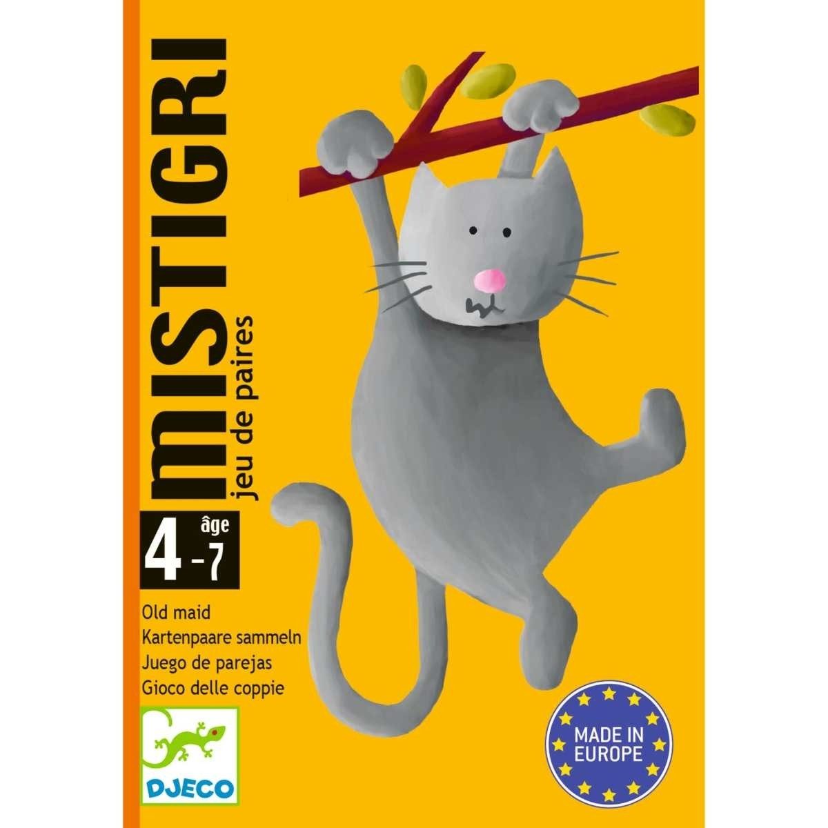 DJECO Spiel Mistigri Kartenspiel für Kinder ab 4 Jahre, 33 Karten, Pärchenspiel