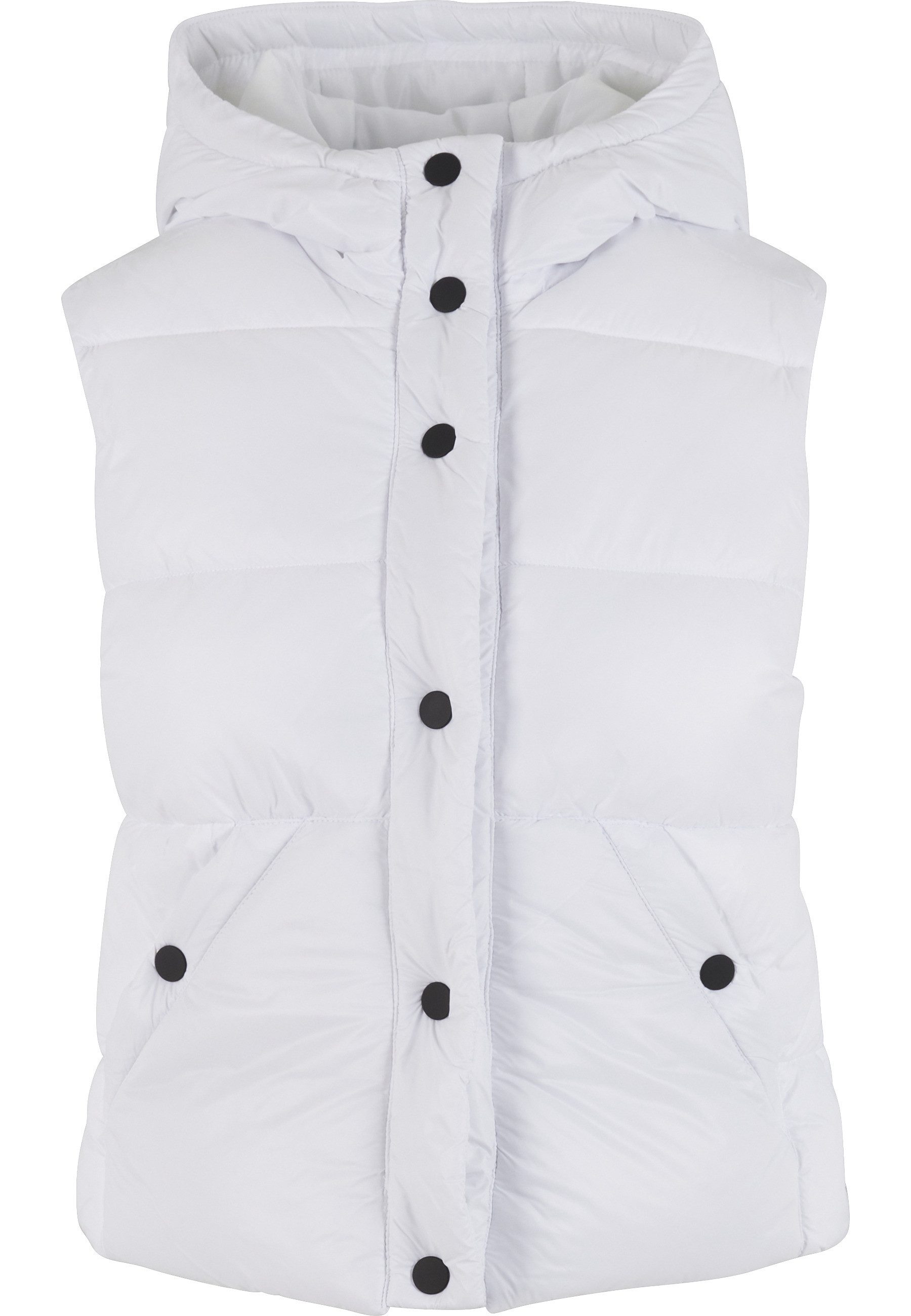 URBAN CLASSICS Steppweste Urban Classics Ladies Recycled Shiny Puffer Vest with Hood