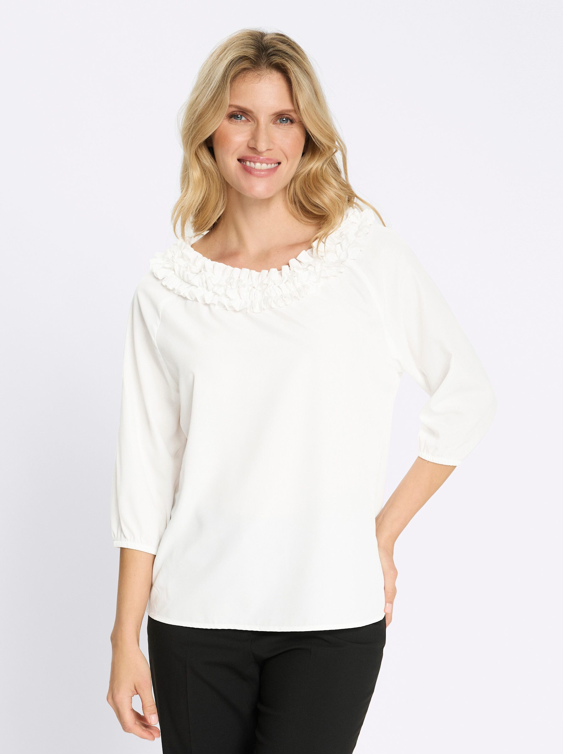 Klassische Bluse Tunika 3/4-Arm