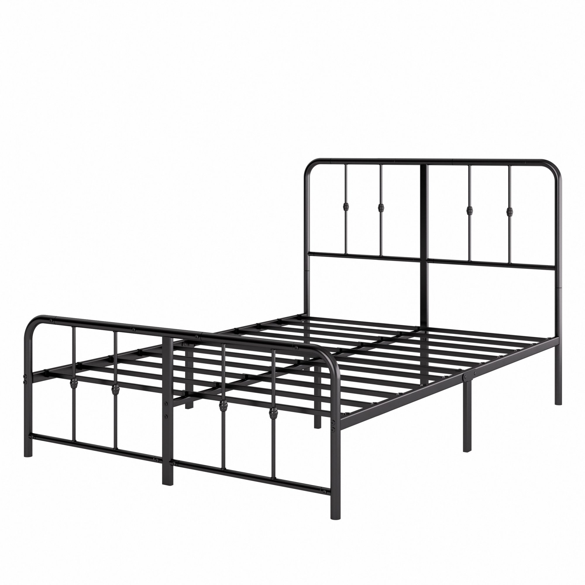 ZINUS Bettgestell Florence, Bett mit Kopf- und Fussteil, (90x200cm & 140x200cm) (Schwarz, 140x200cm), Inklusive Lattenrost, Hohe Stabilität, Leichter Aufbau