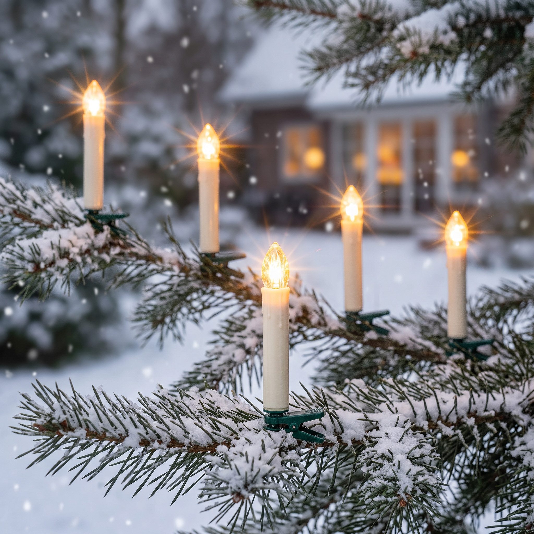 esotec LED-Lichterkette Solar Weihnachtsbaumbeleuchtung außen 20 LED Kerzen 2800K 102574, Leuchtkerzen aus Kunststoff, Dauer- oder Blinklicht