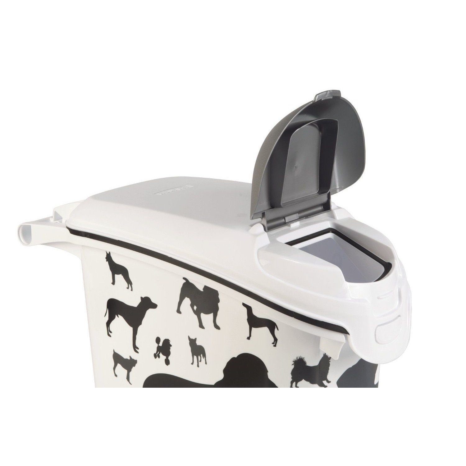 Curver Futterbehälter 210341, Futterbehälter Petlife Hunde Schwarz 10kg 23L