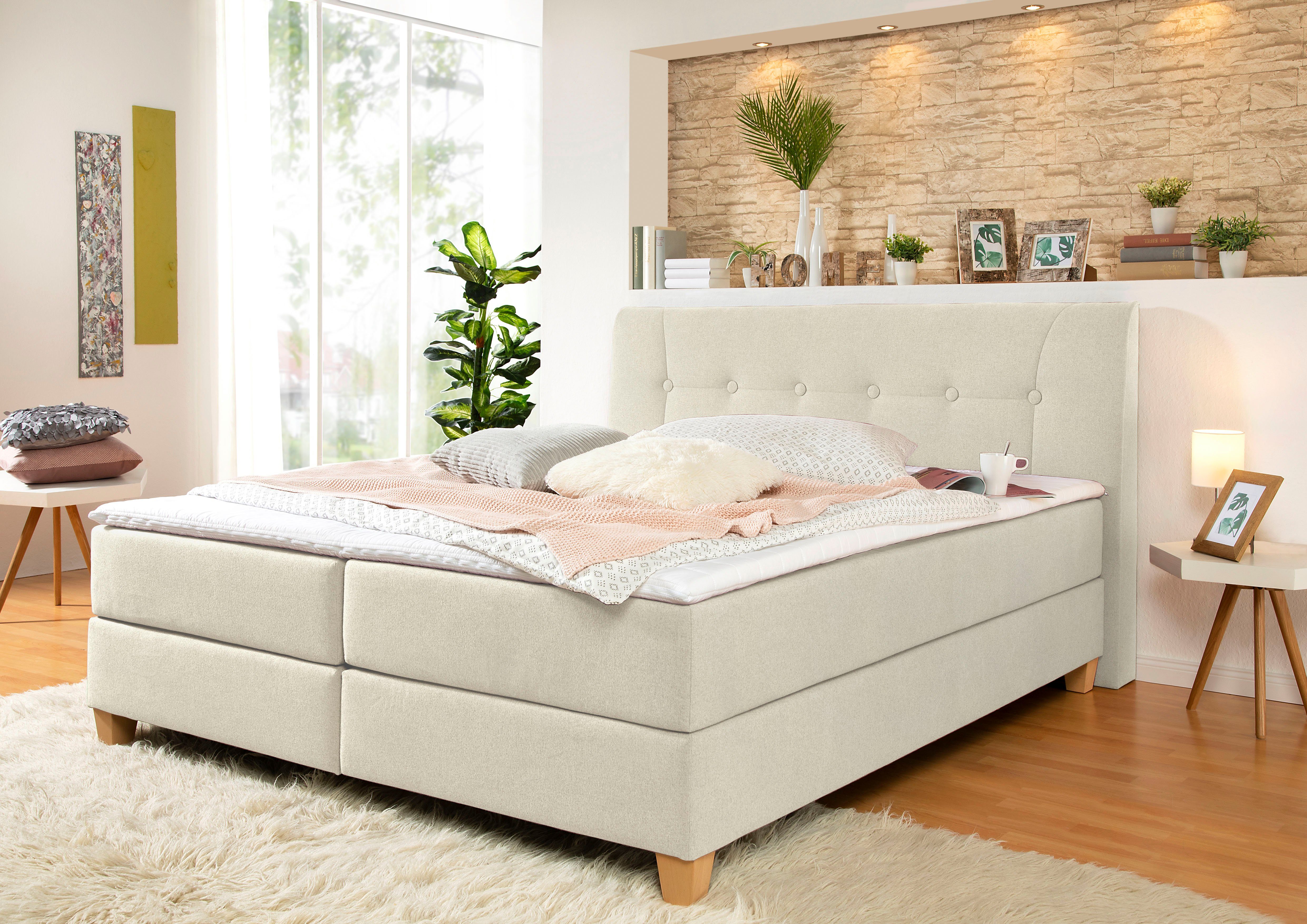 Home affaire Boxspringbett Calloway, inkl. Topper, günstig online kaufen