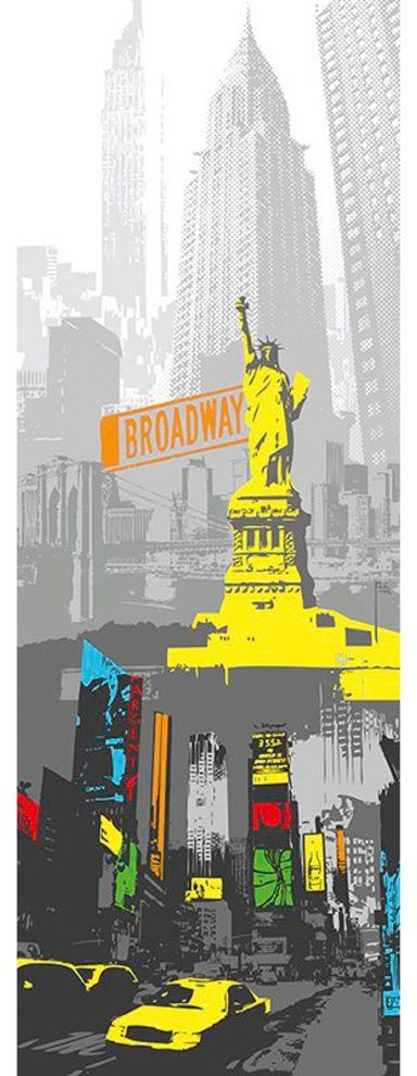 Grau St), (1 New x York Bunt New Panel Tapete Fototapete Paper 1,00m York, Architects Grafik 2,80m