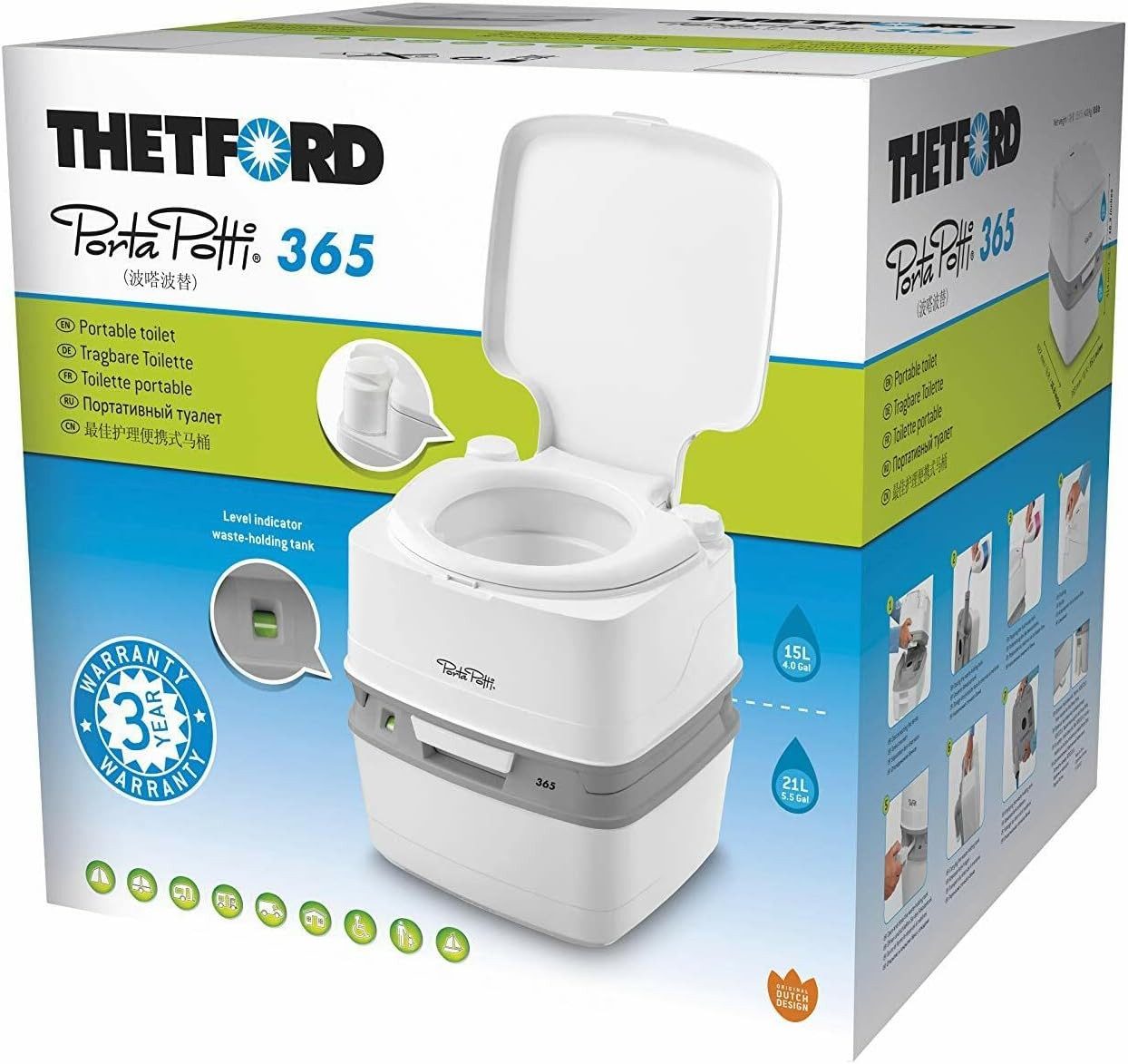 THETFORD Campingtoilette Porta Potti 365 tragbare