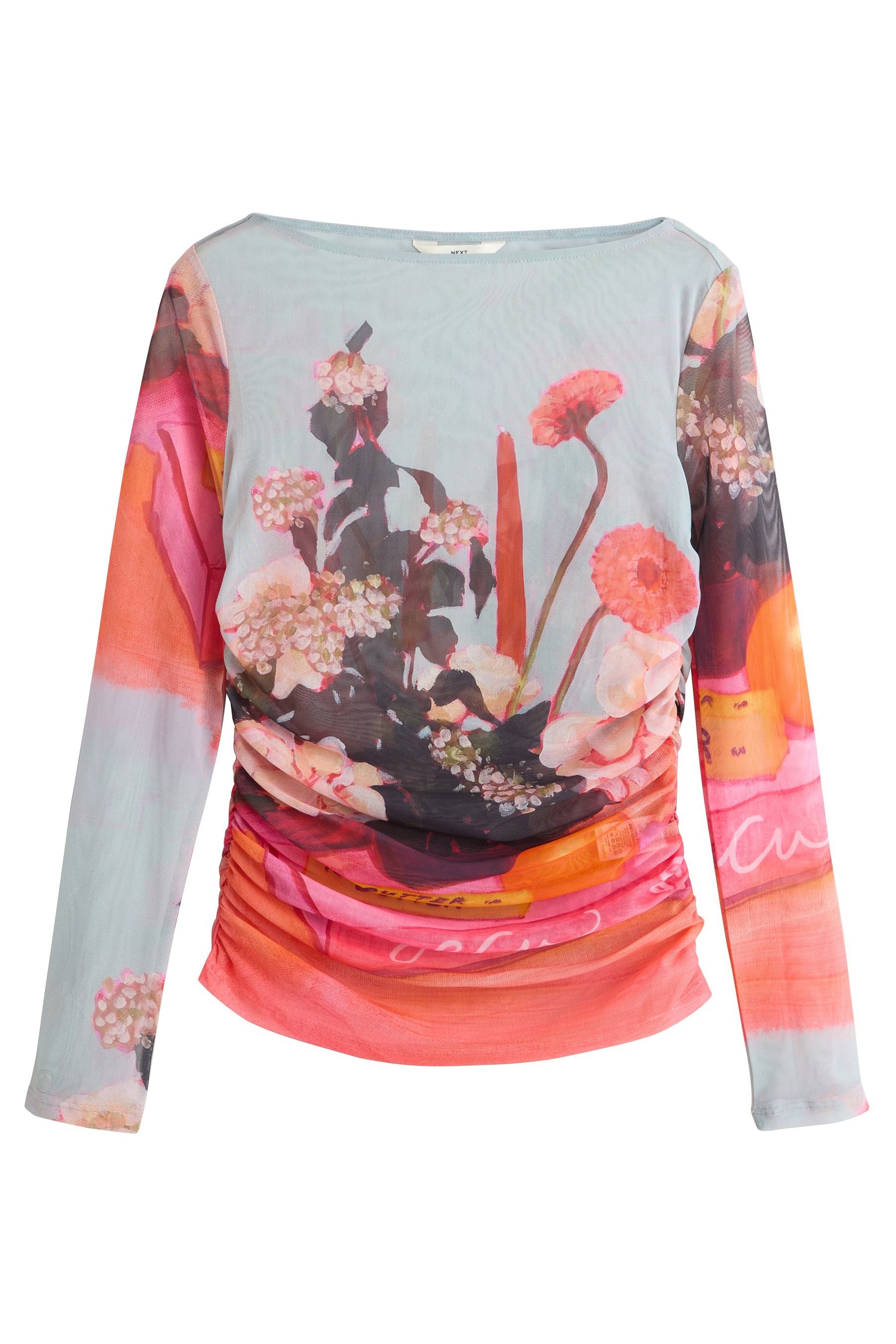 Next Langarmshirt Kew Collection Langarmoberteil mit Mesh und Print (1-tlg) günstig online kaufen