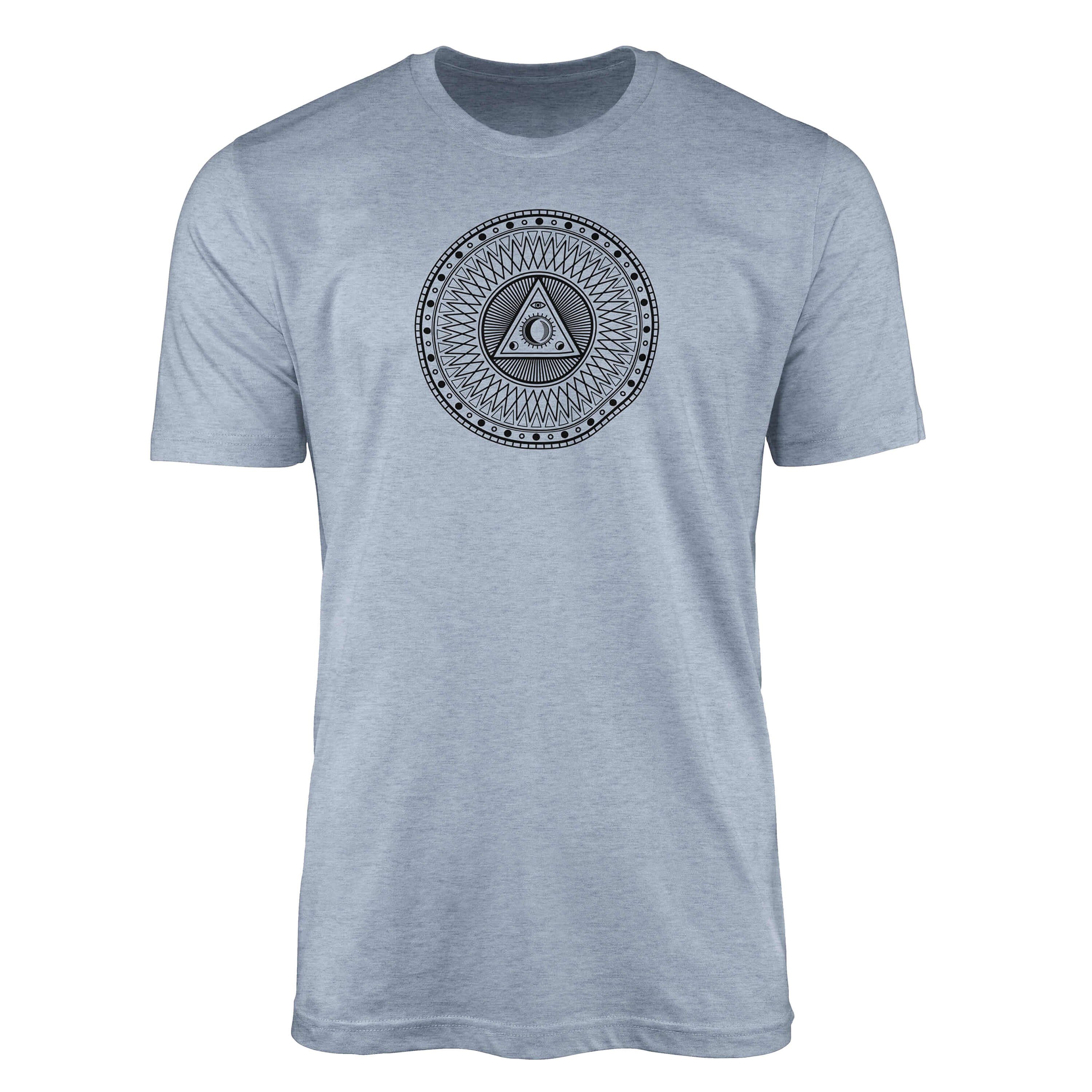 Sinus Art T-Shirt Premium T-Shirt Alchemy Serie Symbole angenehmer Tragekomfort feine Struktur No.0032 Stonewash Denim | T-Shirts