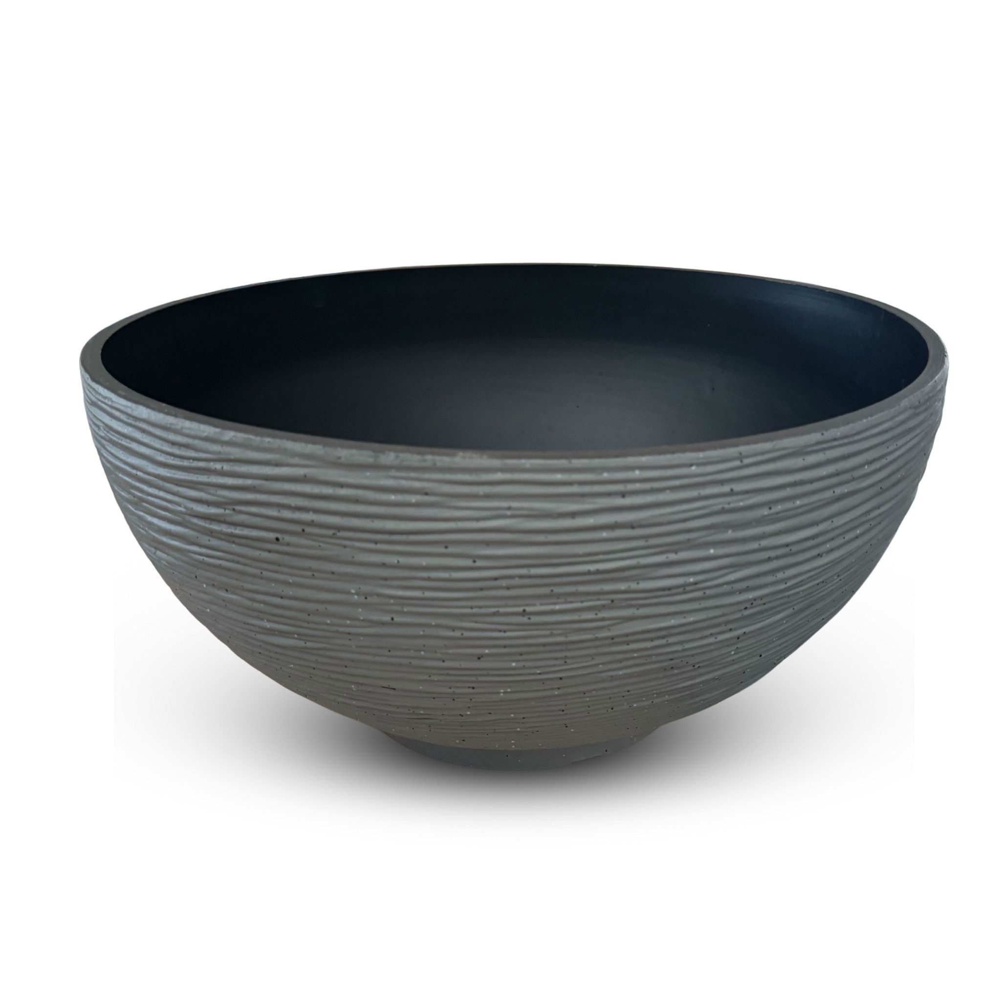 matches21 HOME & HOBBY Blumentopf Große Pflanzschale für draussen in 45 x 23 cm Steinoptik grau (1 St), Wetterfeste Deko-Schale als Blumenschale Brunnenschale