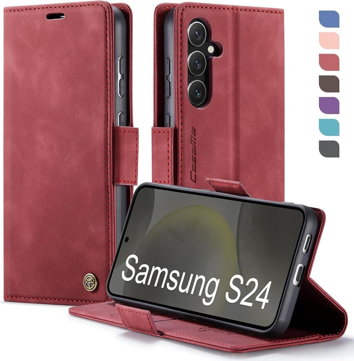 LuxusKollektion Flip Case Handyhülle Samsung Galaxy S24 5G RFID Schutz Klapphülle Kartenfach