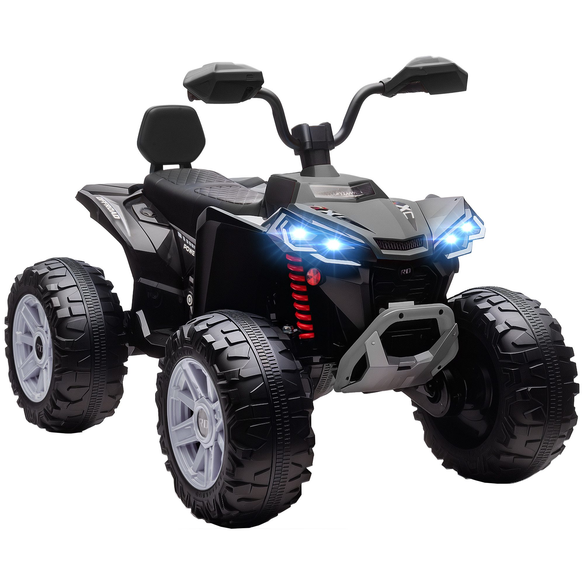 AIYAPLAY Elektro-Kinderquad 24V Elektro-Fahrzeug, 6,5 km/h Geschwindigkeit, Belastbarkeit 50 kg, (1-tlg), für 3-8 Jahre, Schwarz