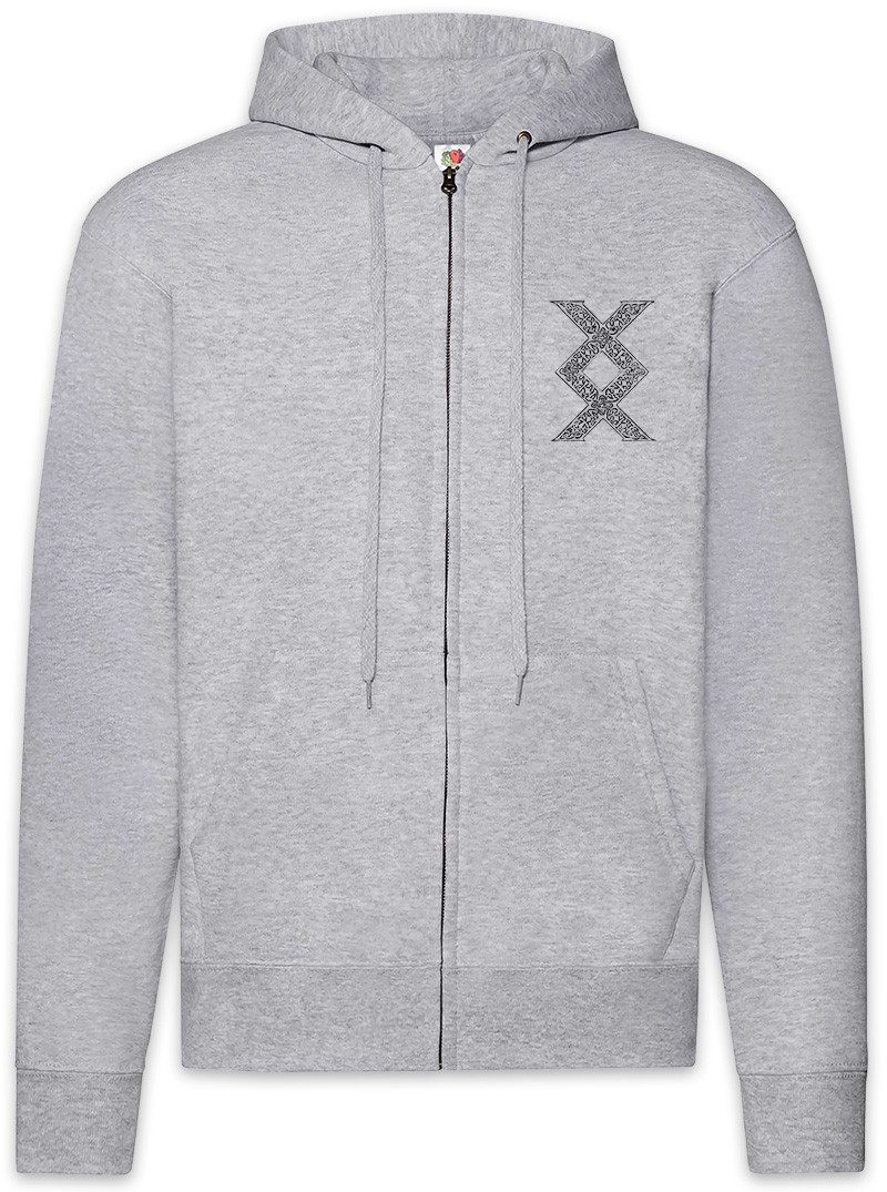 Sweatjacke Inguz Rune Zipper Hoodie Germanisch Germanische Runen Runes Ingwaz Ing