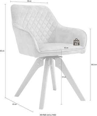 SalesFever Armlehnstuhl (1 St), 180° Drehplatte unter der Sitzfläche