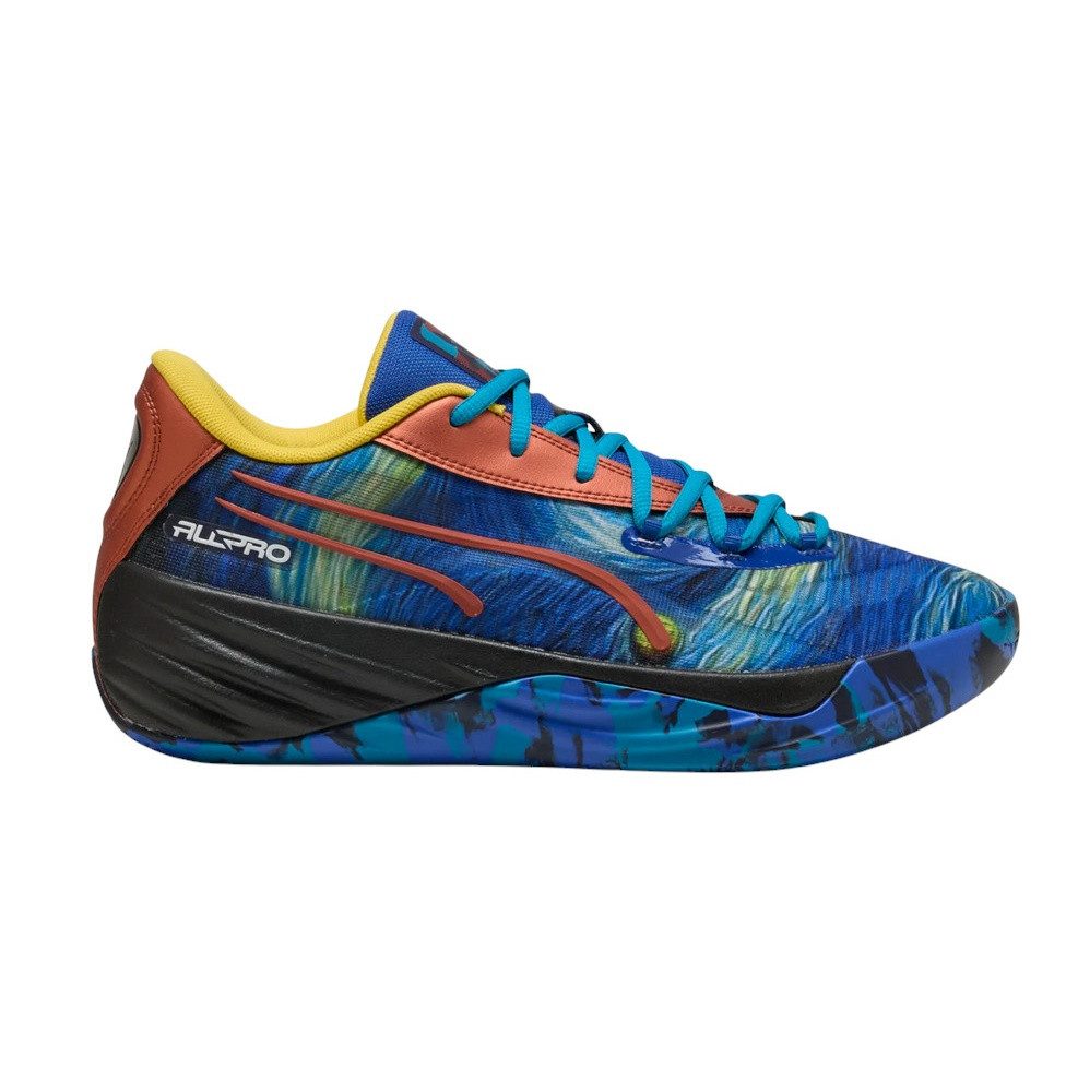 PUMA Hallen-Indoorschuhe All-Pro Nitro Dylan Exhibit (Basketball) blau/bunt Badmintonschuh