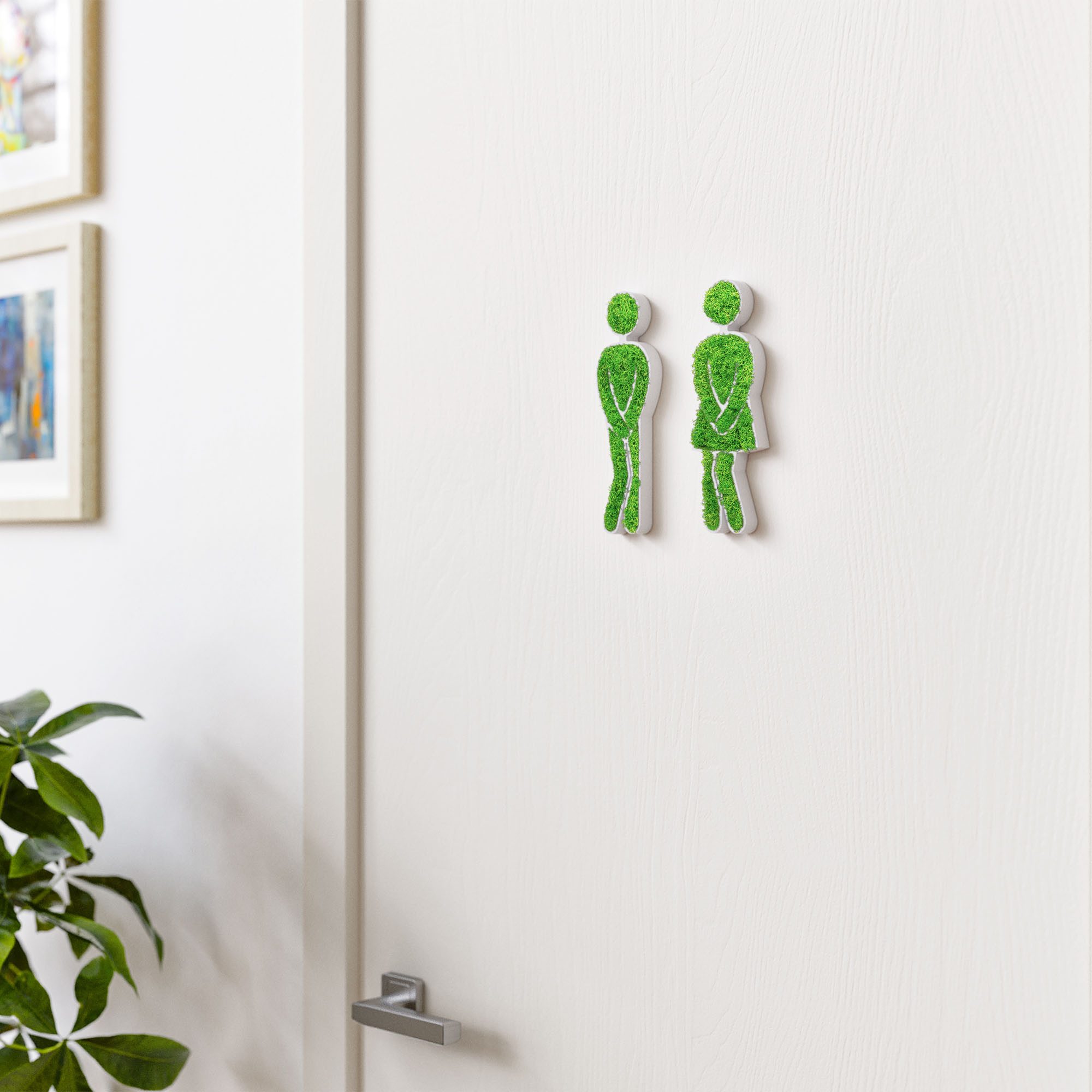 Mooswerk Wandhalterung MOOSWERK WC Moos Tür Schild Mann & Frau Lustig Deko Toilette