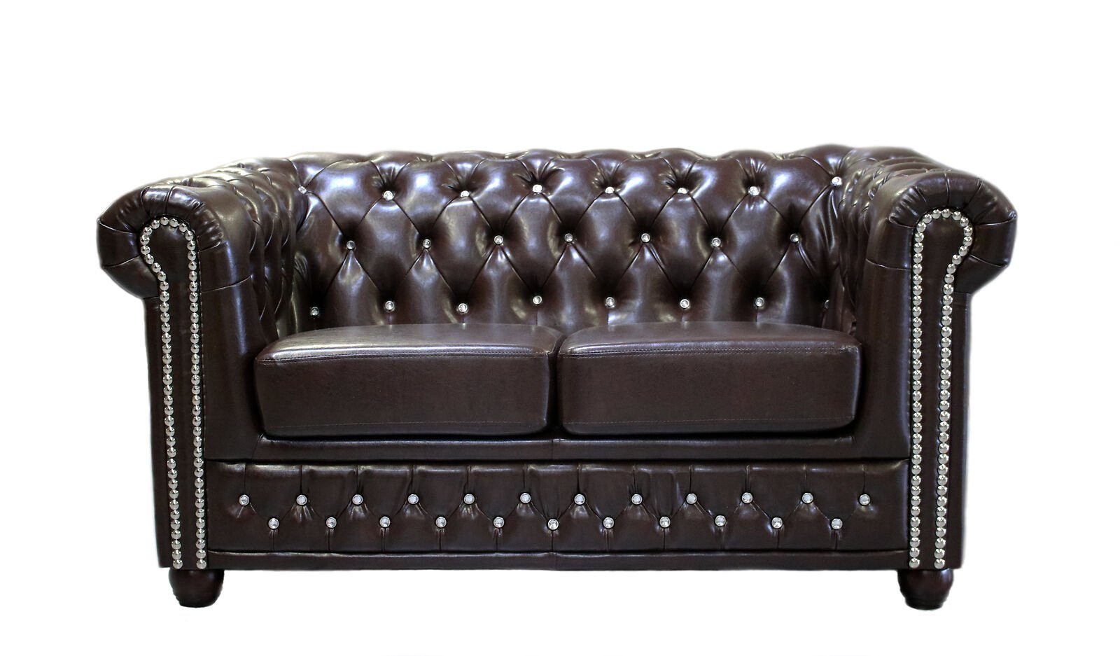 JVmoebel Sofa Klassischer Edler Zweisitzer Chesterfield Möbel Couch Textil Neu, Made in Europe