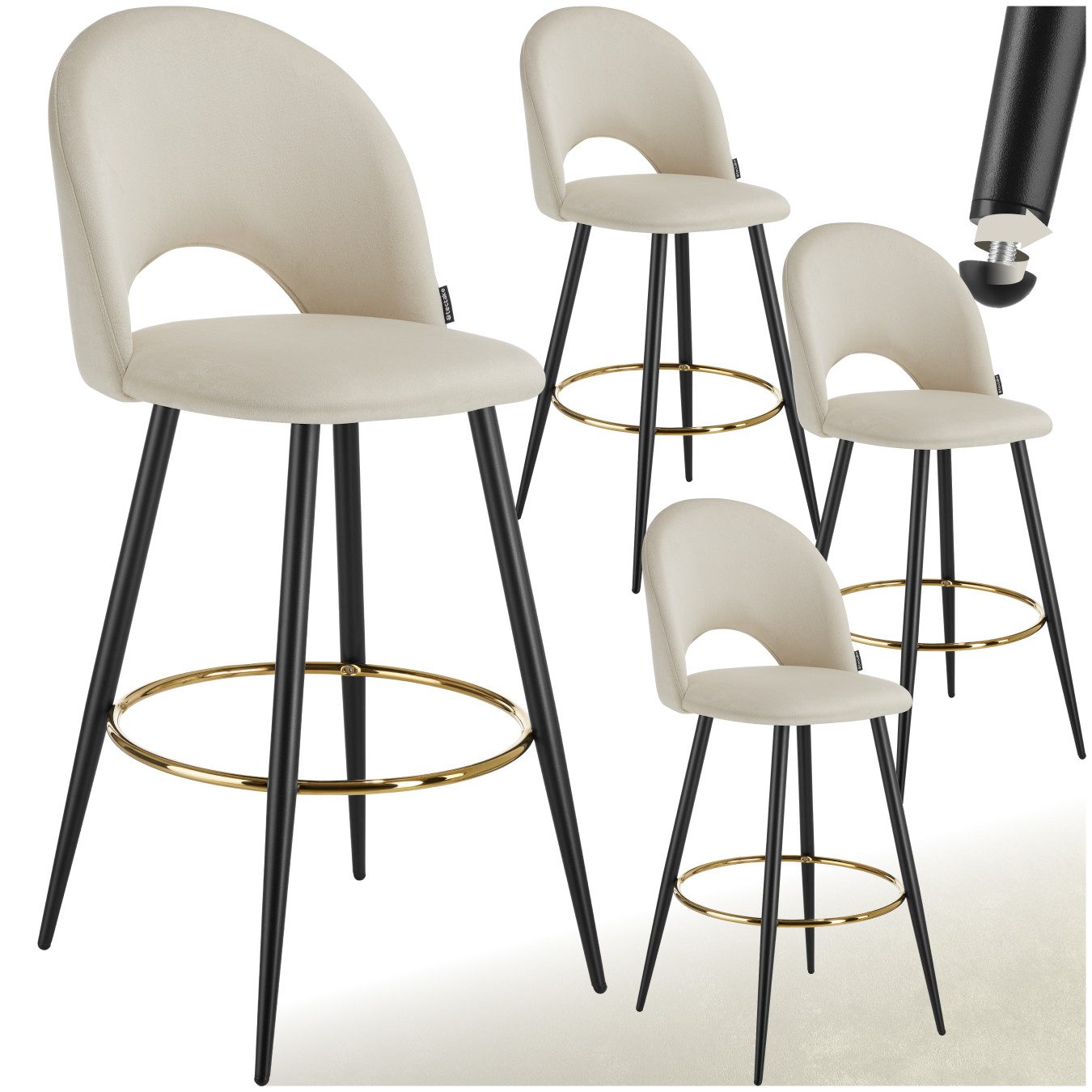 tectake Barhocker Barstuhl Sachel mit Rückenlehne, günstig online kaufen