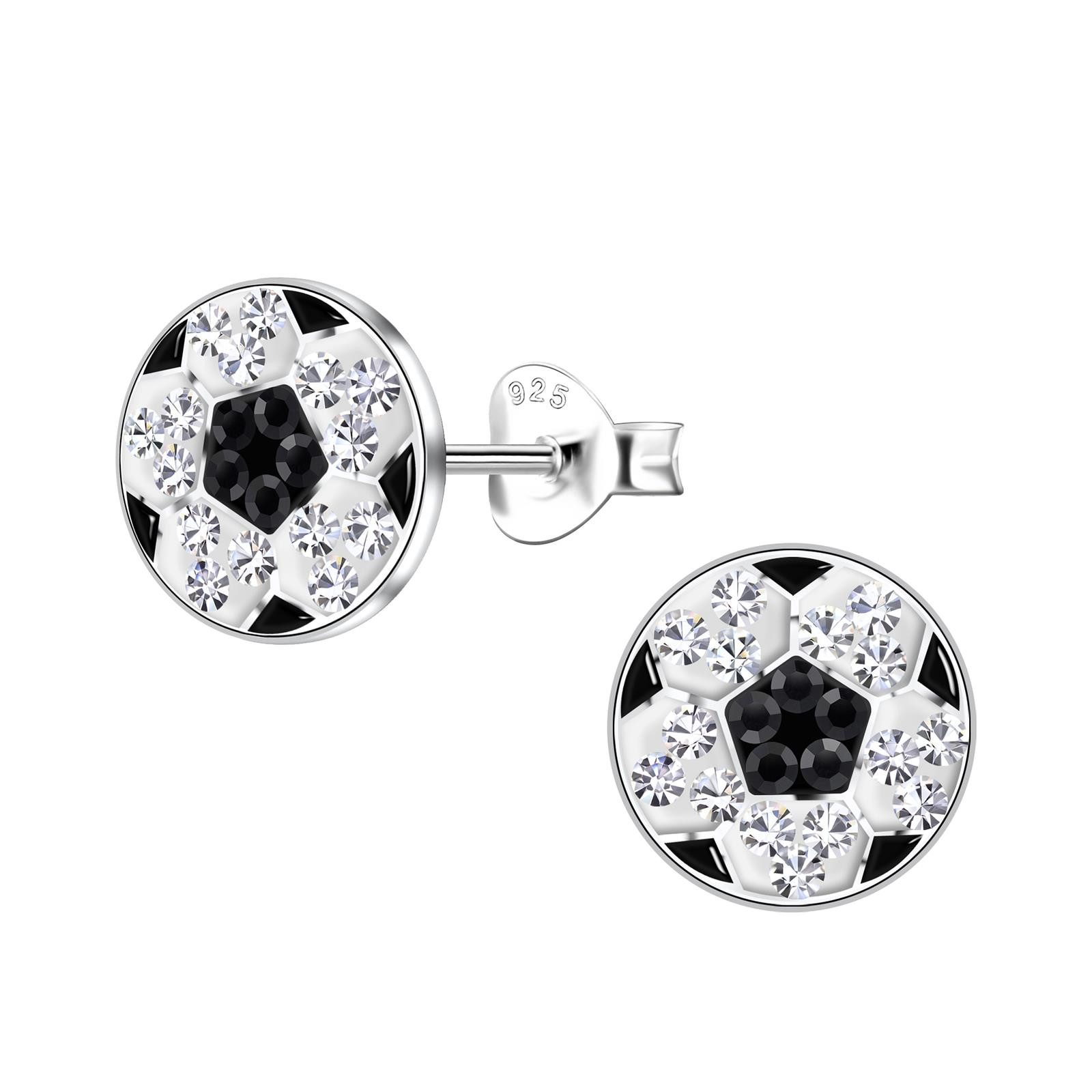 Monkimau Ohrring-Set Fussball Kinder Ohrringe 925 Silber, Hypoallergen