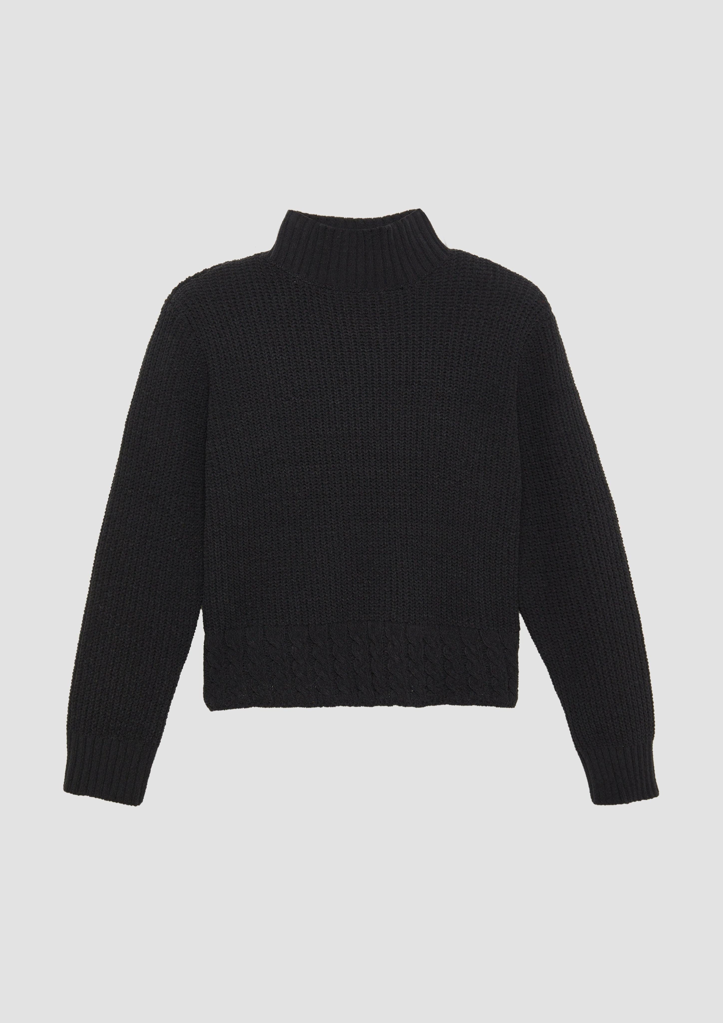 Strickpullover Pullover im Boxy-Schnitt mit Stehkragen