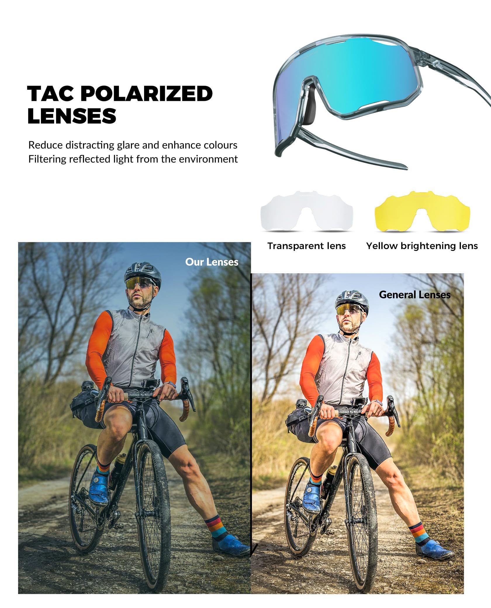 ROCKBROS Fahrradbrille Photochromatisch Sonnenbrille Outdoor MTB Rennrad Sportbrille, (1-St), für Damen und Herren Fahrradbrille