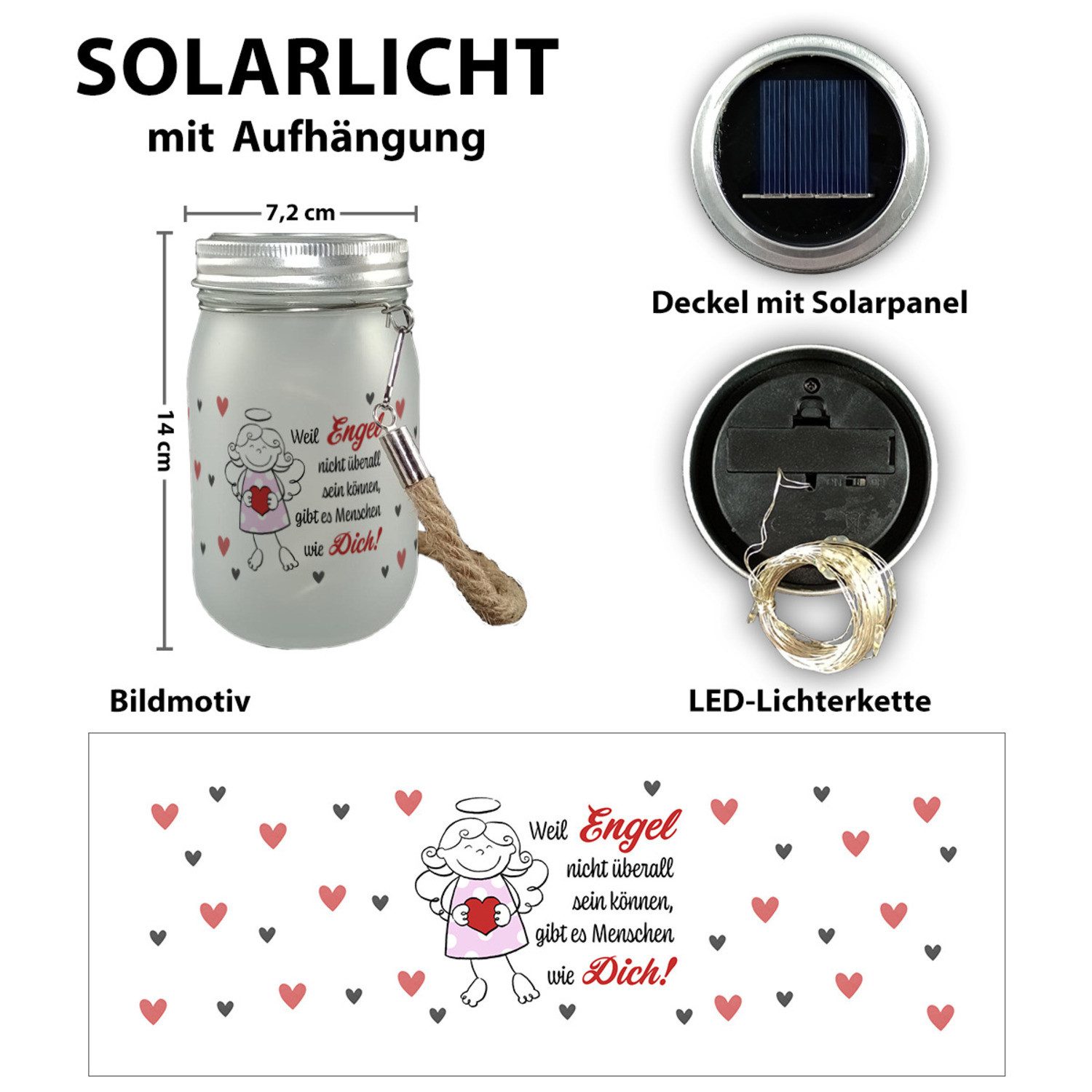 speecheese Dekolicht Engel Solarlicht mit Spruch günstig online kaufen