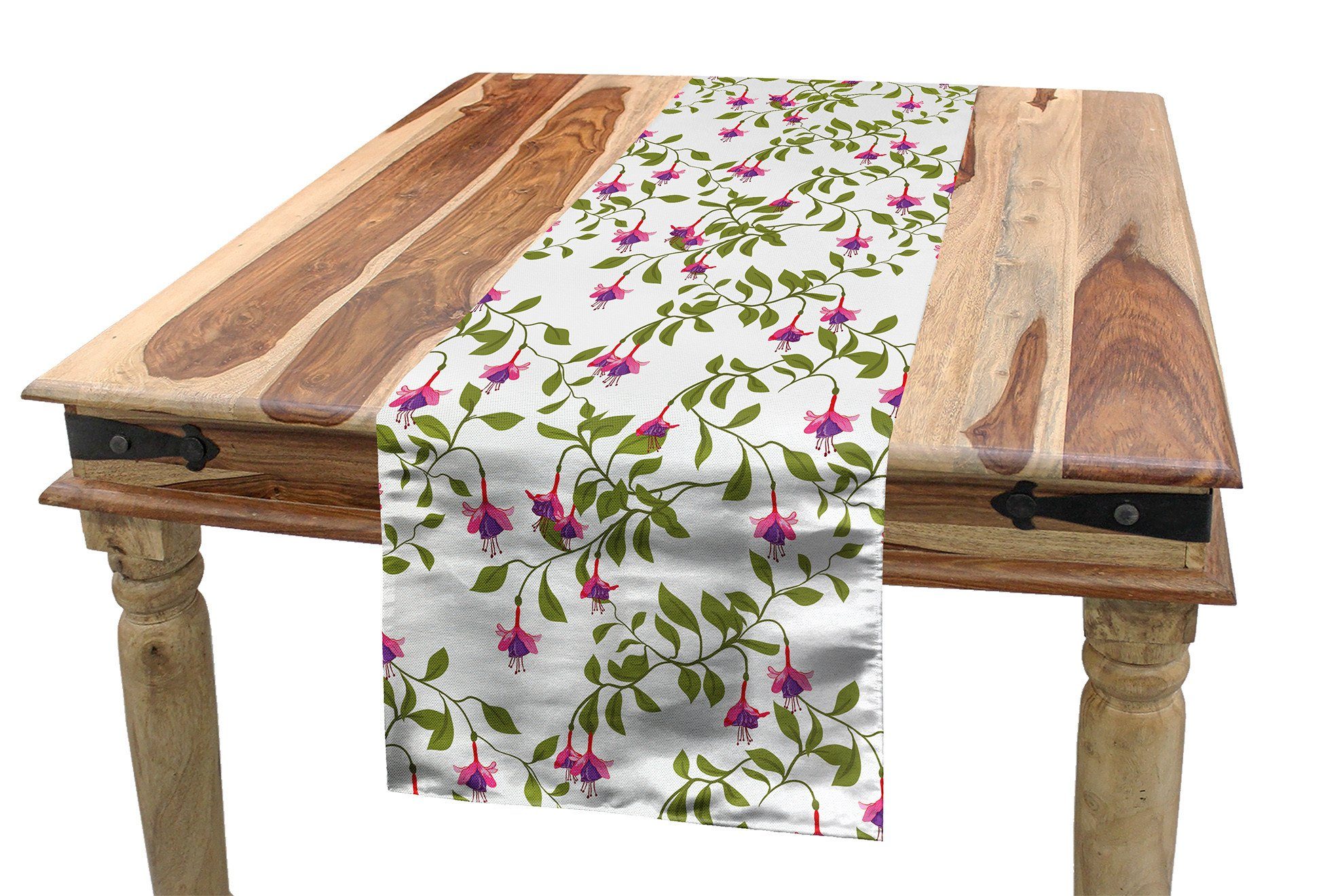 Abakuhaus Tischläufer Esszimmer Küche Rechteckiger Dekorativer Tischläufer, Blume Fuchsia Blume in der Blüte