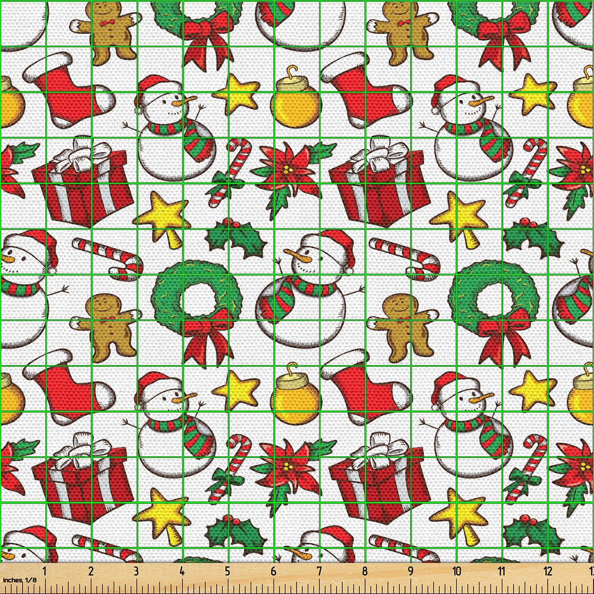 Thumbnail - Abakuhaus Stoff Schön Gewebten Stoff für Polster und Wohnaccessoires, Weihnachten Poinsettiablume