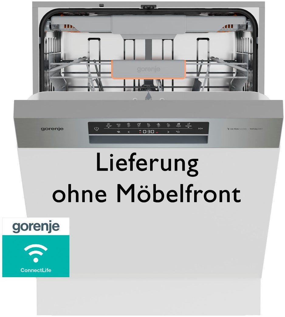 GORENJE teilintegrierbarer Geschirrspüler GI673B90X, 9,4 l, 16 Maßgedecke, TotalDry - automatische Türöffnung