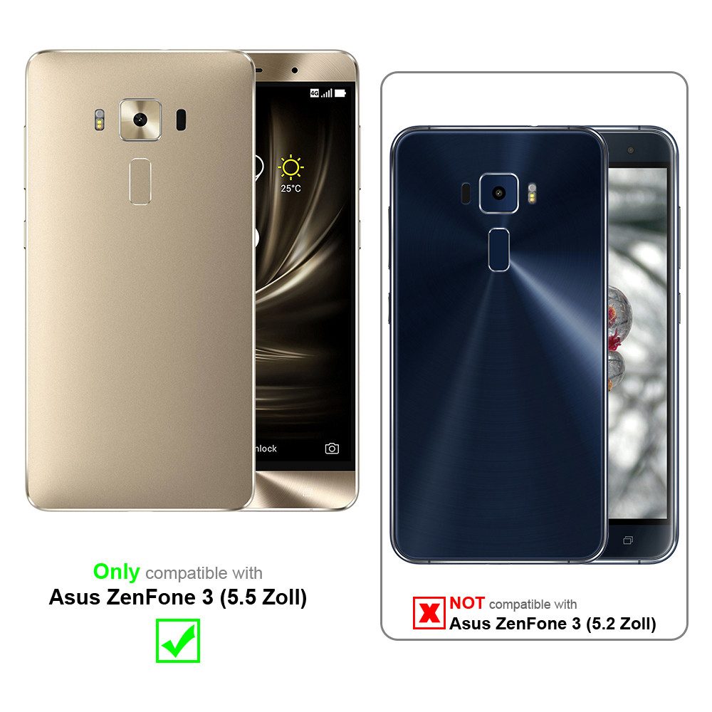 Cadorabo Handyhülle für Asus ZenFone 3 (5.5 Zoll) Hülle Asus ZenFone 3 (5.5 Zoll), Schutzhülle Hülle mit Standfunktion, Magnetverschluss und Kartenfach