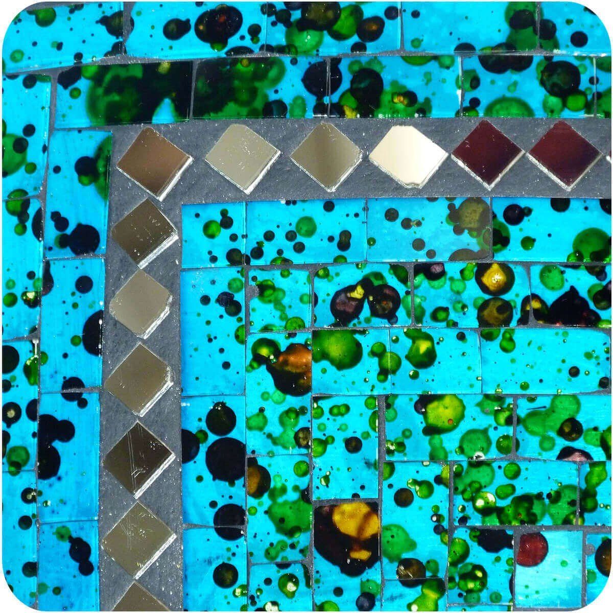 Tonschale Deko Blau B: Schale Quadrat Kunsthandwerk cm 11 Dekoschale Mosaik Dekoschale Glassteine (1 Glasschale SIMANDRA ca. Stück)