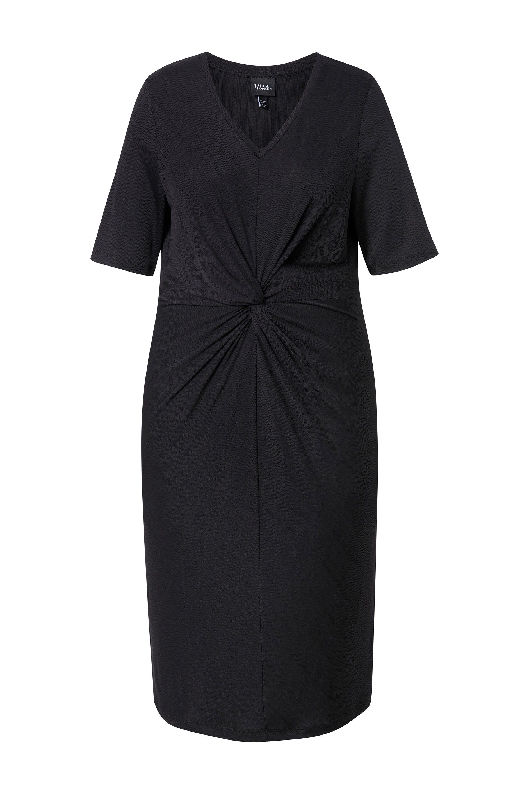 Ulla Popken Jerseykleid Jerseykleid drapiert V-Ausschnitt Halbarm