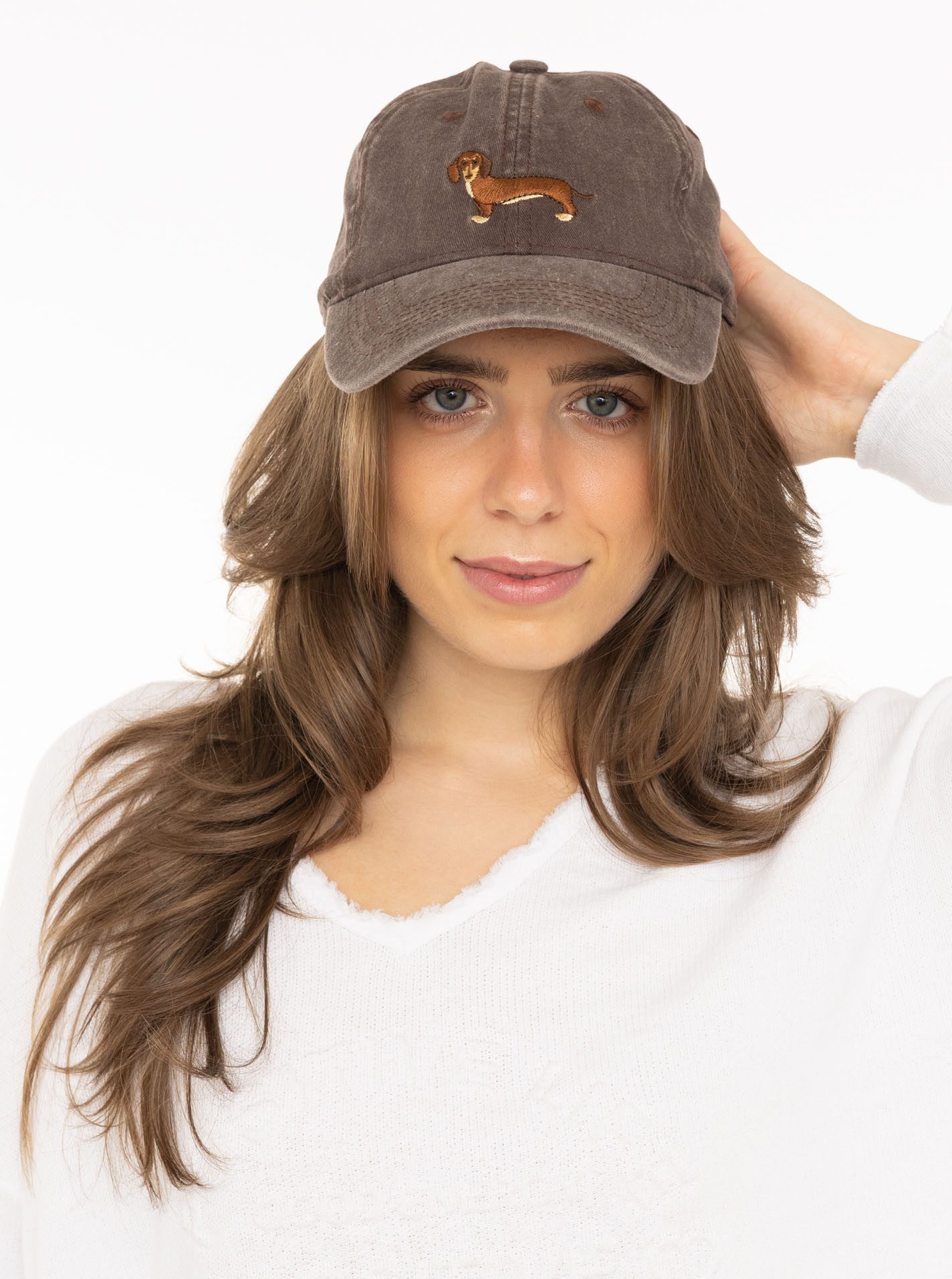 Zwillingsherz Baseball Cap "Dackel" Dackelmotiv gestickt, moderner Vintage Look