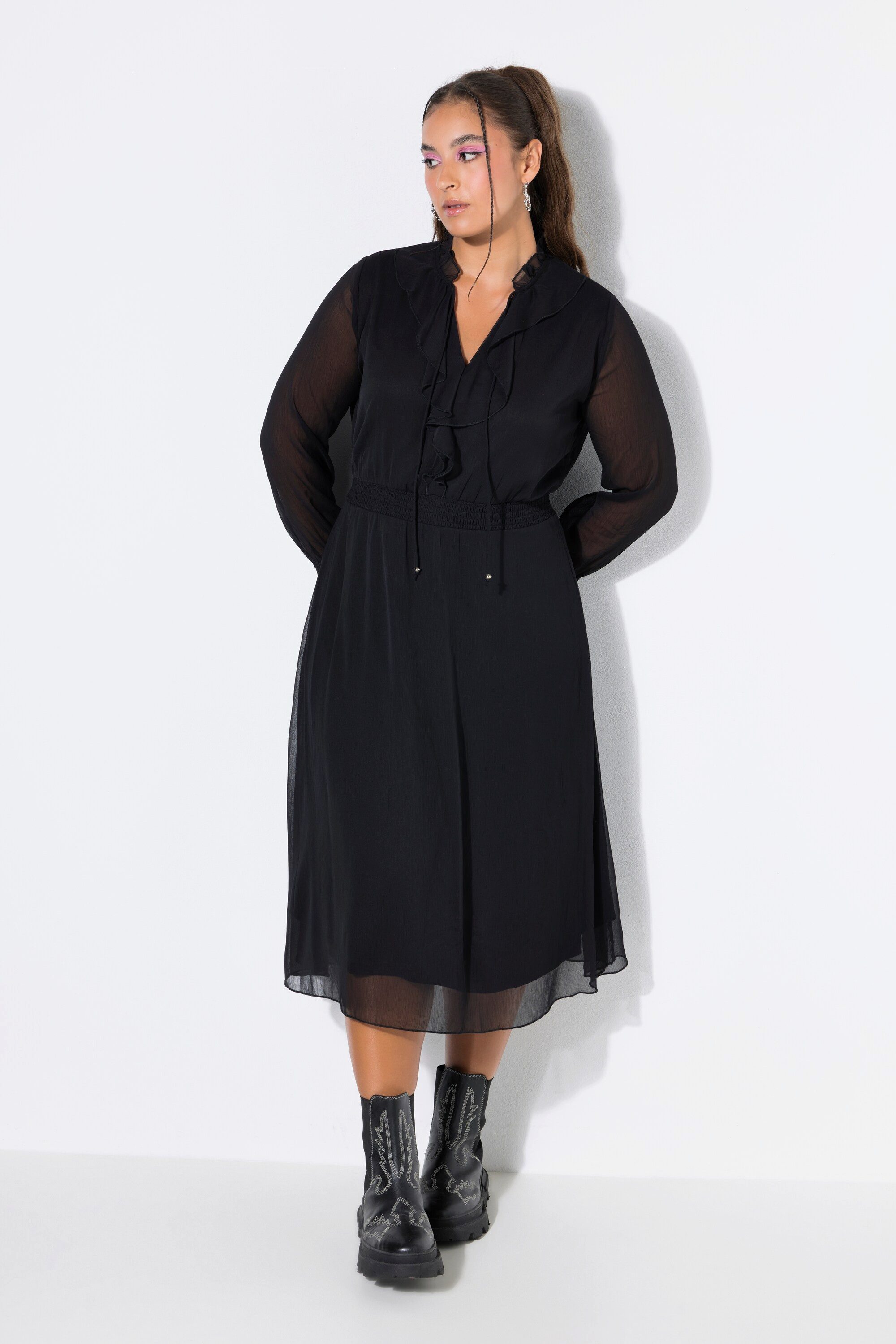 Studio Untold Midikleid Maxikleid A-Linie Chiffon Volants