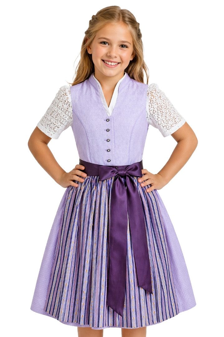 Isar-Trachten Dirndl Kinderdirndl 2tlg. - CARLY - flieder