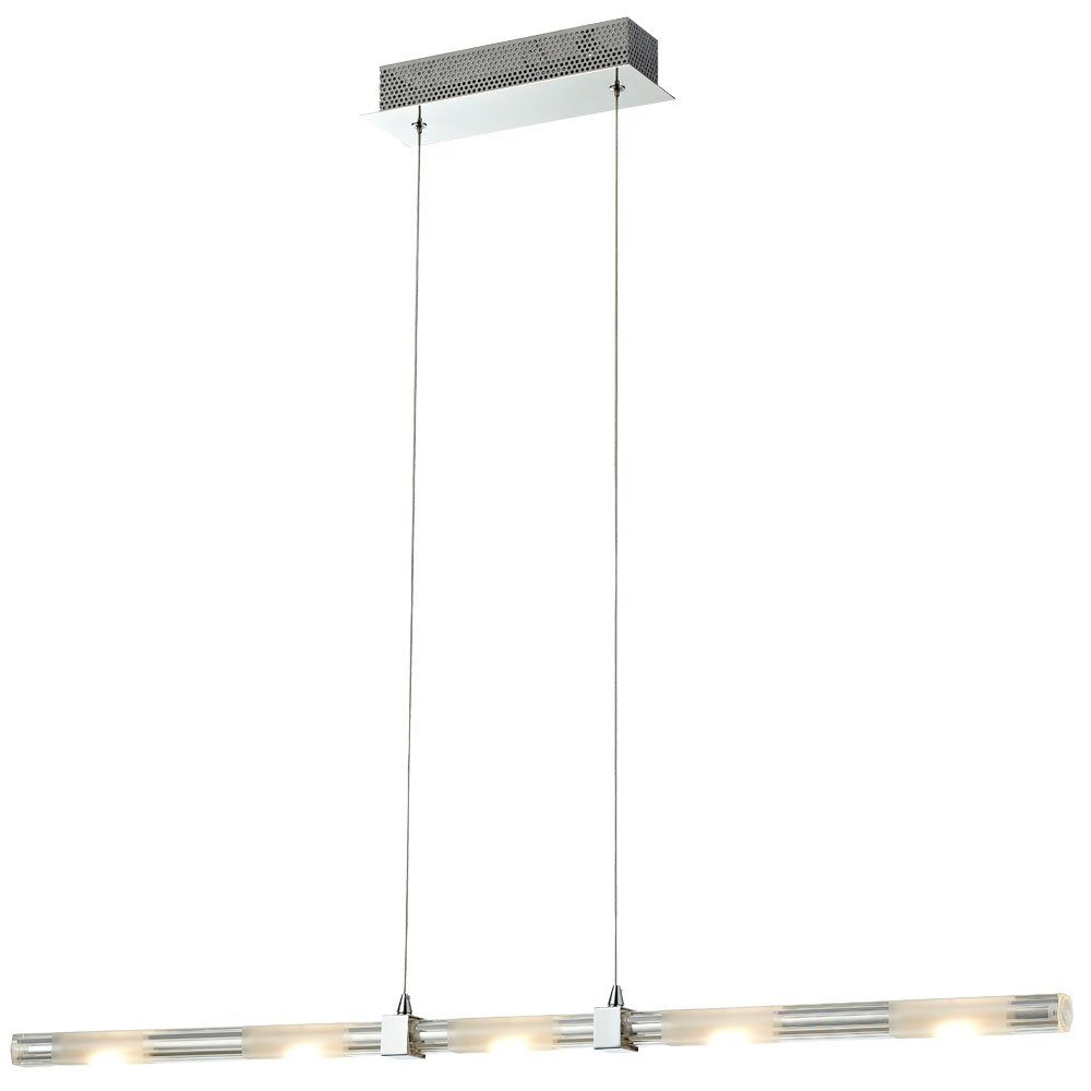 Hängeleuchte LED-Leuchtmittel verbaut, LED Glas Chrom Neutralweiß, fest Pendelleuchte Küchenlampe etc-shop Esszimmerlampe LED Pendelleuchte,