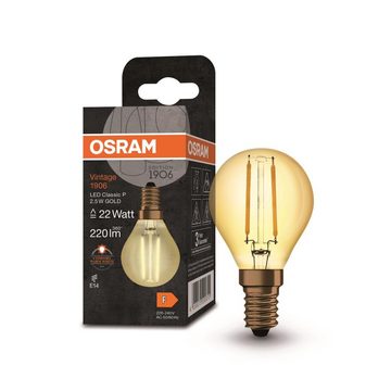 Osram LED-Leuchtmittel LED VINTAGE E14 GLÜHBIRNE GOLD, E14