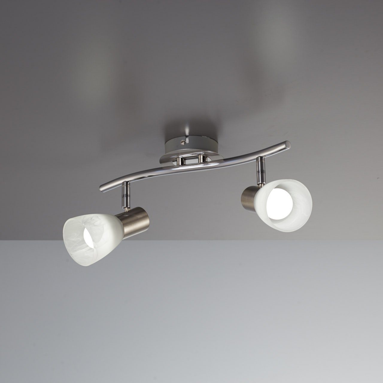 LED LED 5W Wohnzimmer, Metall, Glas, Deckenlampe, Deckenstrahler, Leuchtmittel wechselbar, B.K.Licht inkl. Warmweiß, schwenkbar, 470lm