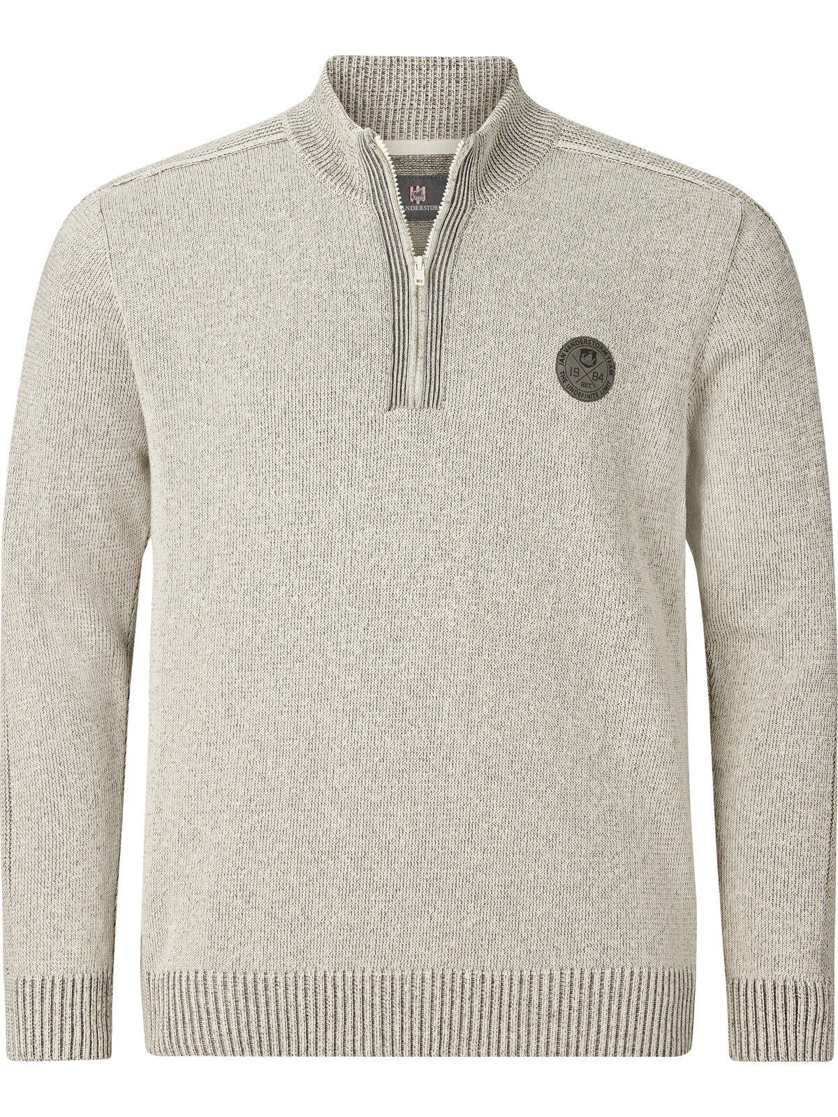 Jan Vanderstorm Strickpullover BENJAS mit schickem Troyerkragen