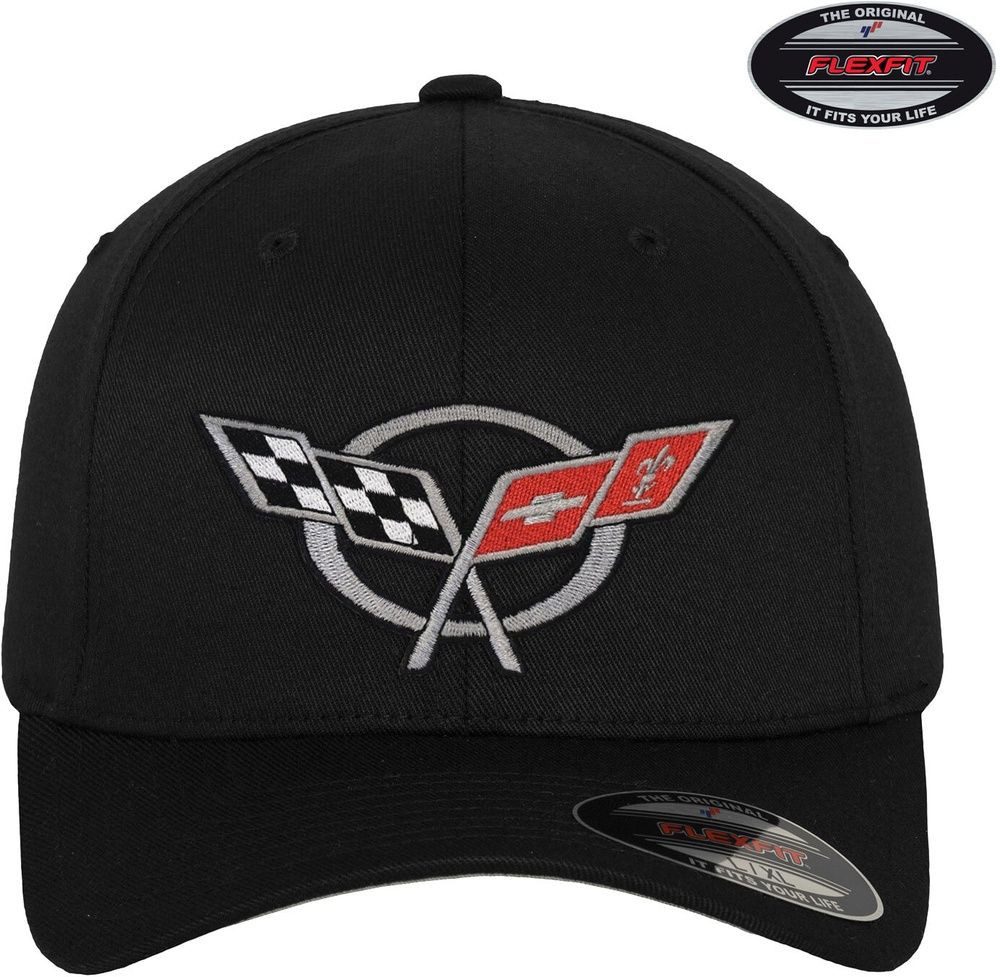 Corvette Snapback Cap C5 Flags Flexfit Cap