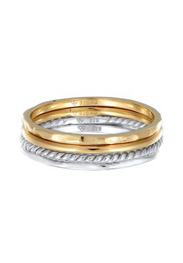 Elli Ring-Set Stapelringe Bicolor 925 Sterling Silver Gold-plated