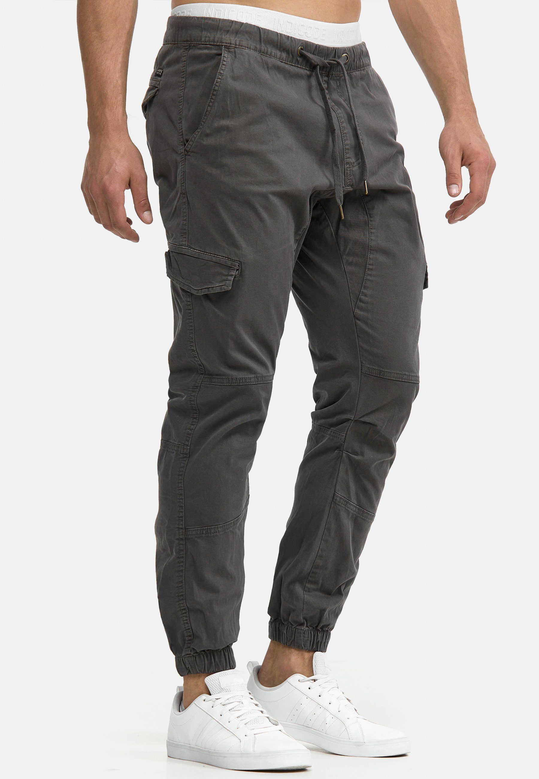 Indicode Cargohose Herren Levy Jogger-Pant mit elastischem Bund und Kordelzug