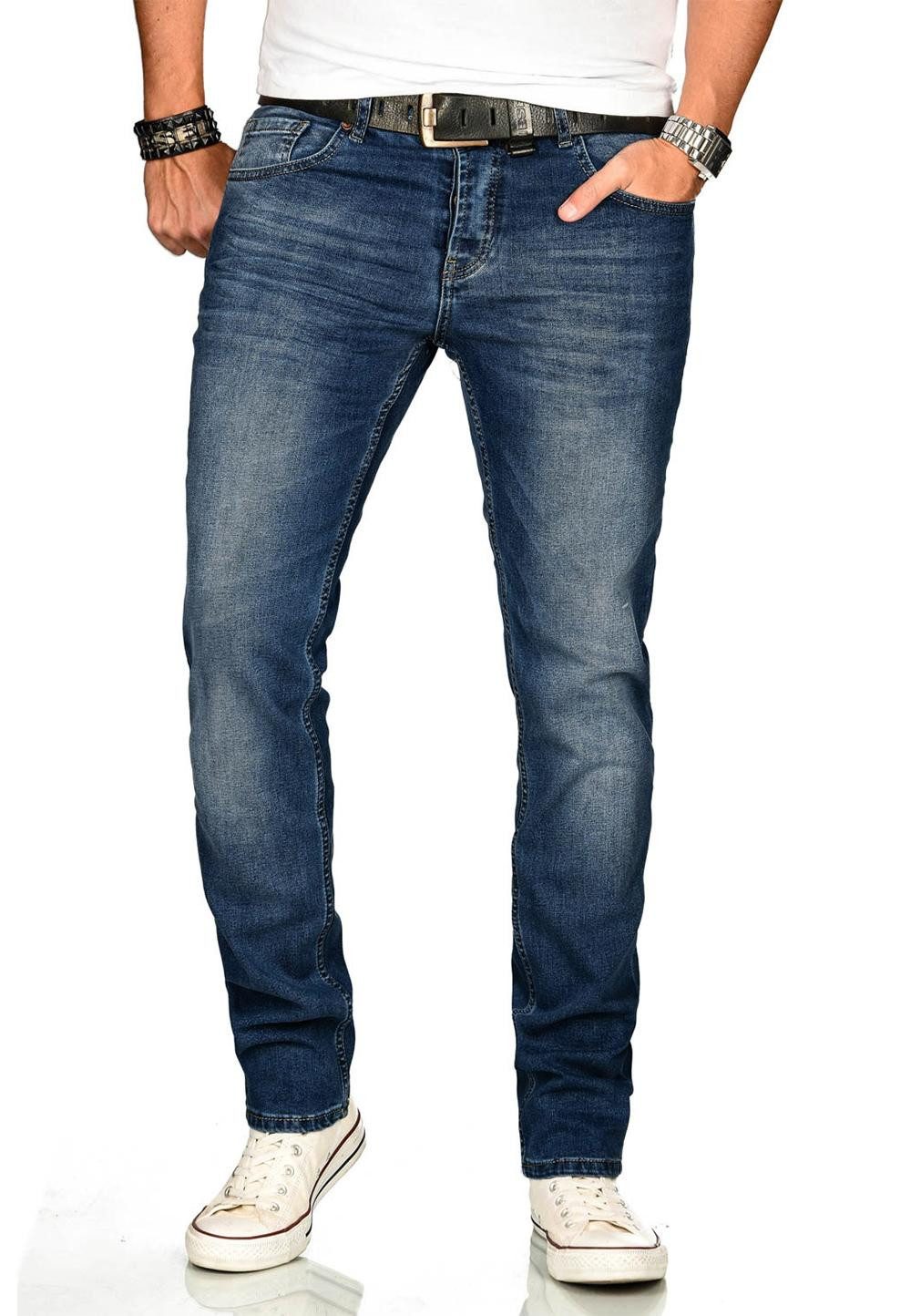 Alessandro Salvarini Straight-Jeans A. Salvarini Herren Jeans Blau Multi AS günstig online kaufen
