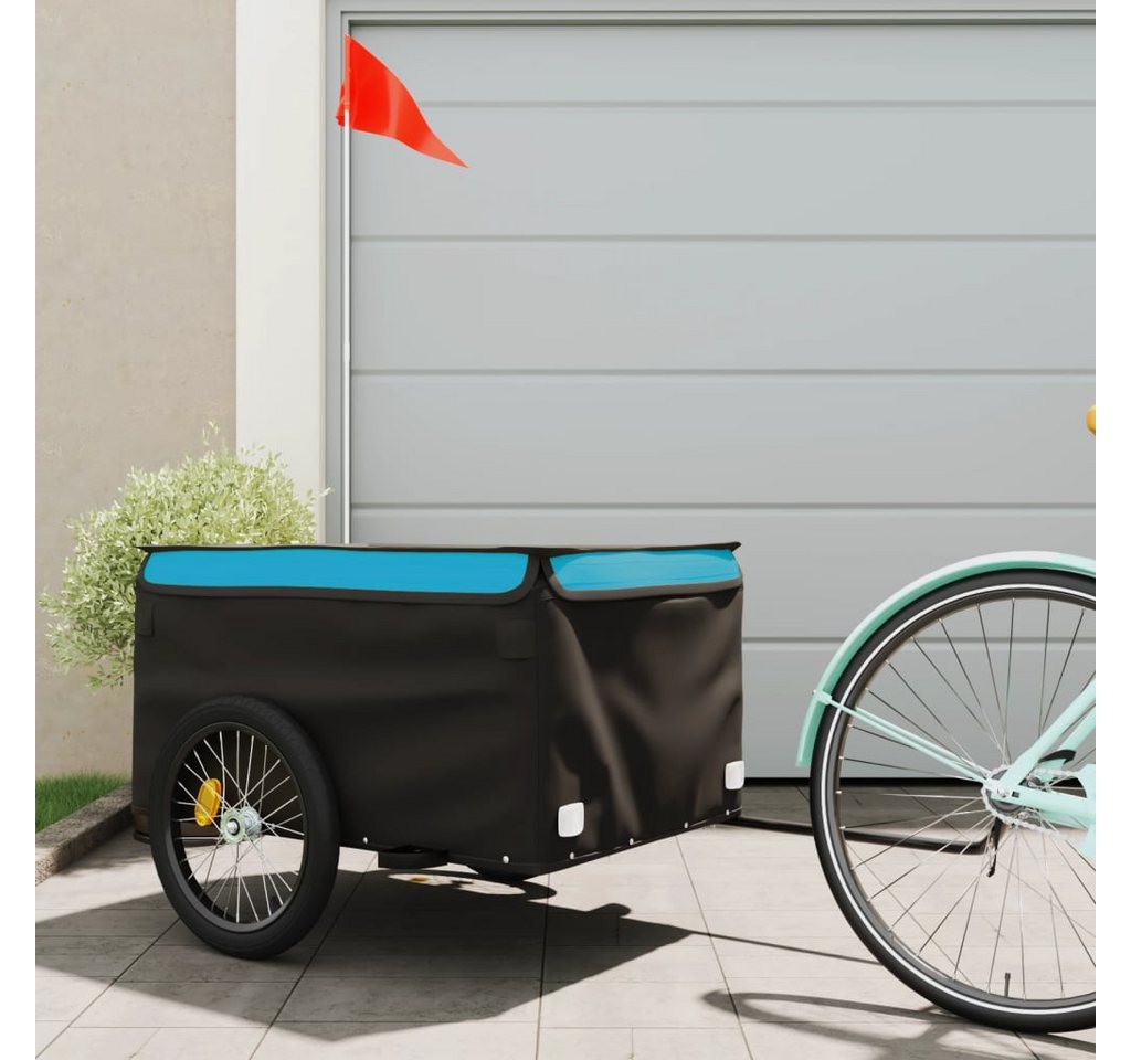 Thumbnail - vidaXL Fahrradkinderanhänger, Fahrradanhänger Schwarz und Blau 45 kg Eisen