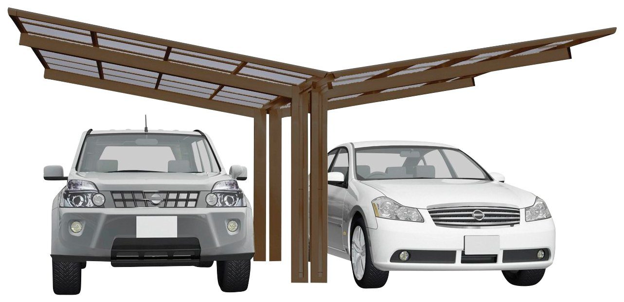 Ximax Doppelcarport Linea Typ 60 Y-bronze, BxT: 548x495 cm, 240 cm Einfahrtshöhe, Aluminium | Carports