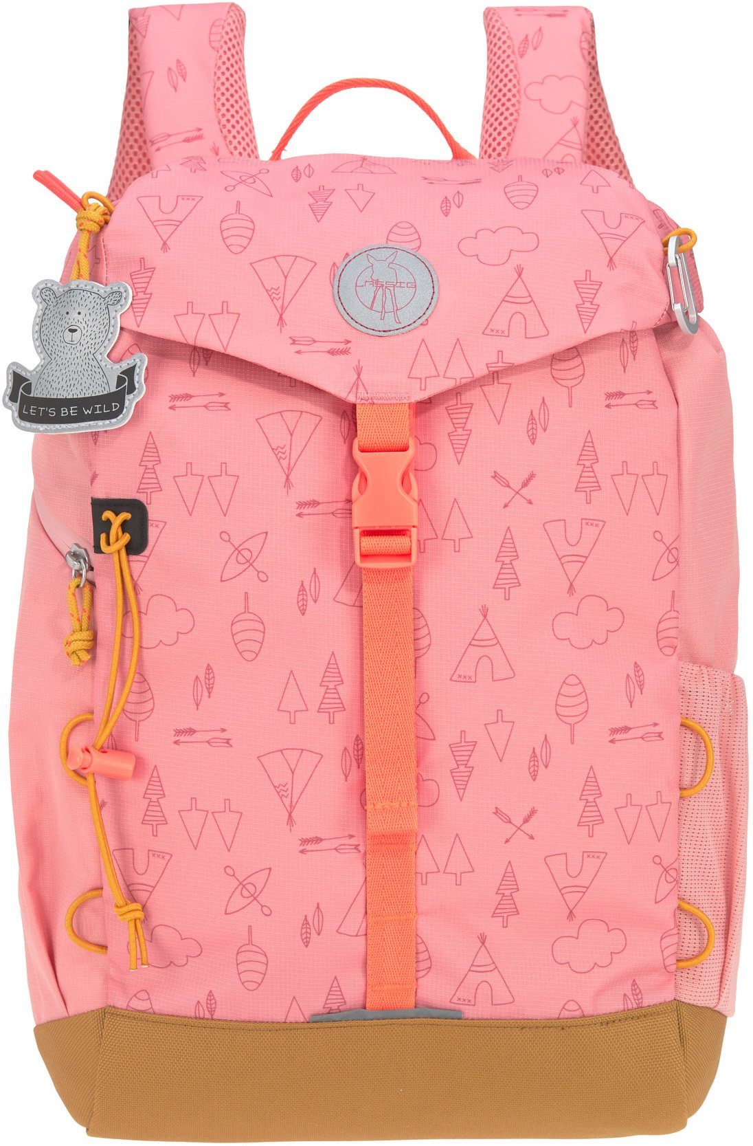 LÄSSIG Kinderrucksack Adventure, rose, Big Backpack, inkl. thermoisolierter Sitzunterlage, aus recyceltem Material