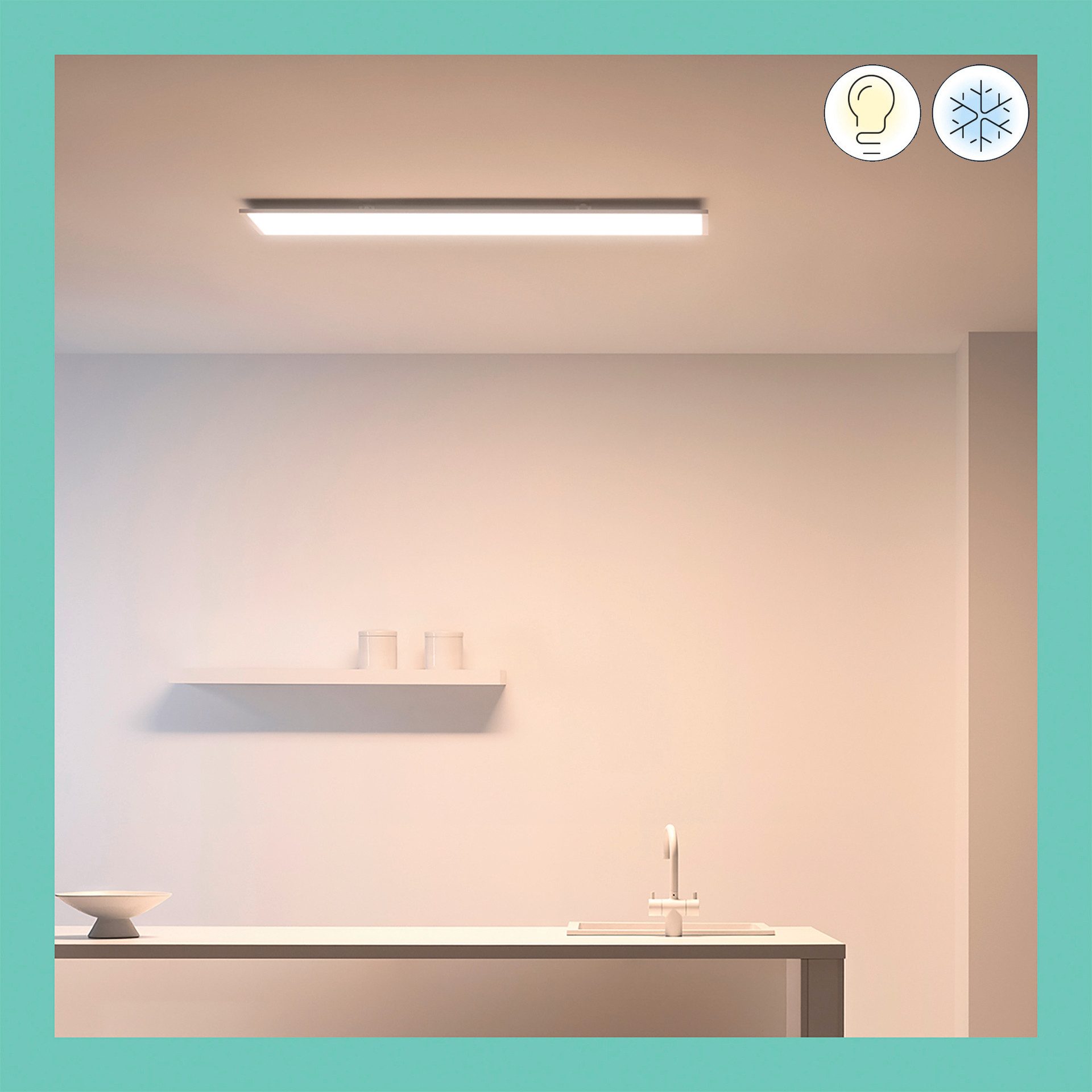 WiZ LED Panel White Panel Tunable 3400lm, LED fest integriert, warmweiß - kaltweiß