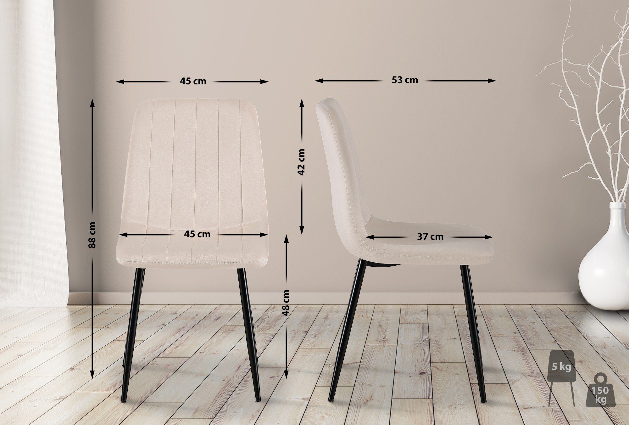 CLP Esszimmerstuhl Dijon (4er Set), gepolstert, günstig online kaufen